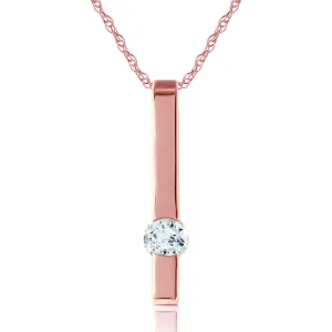 0.25 Carat 14K Solid Rose Gold Bar Aquamarine Necklace