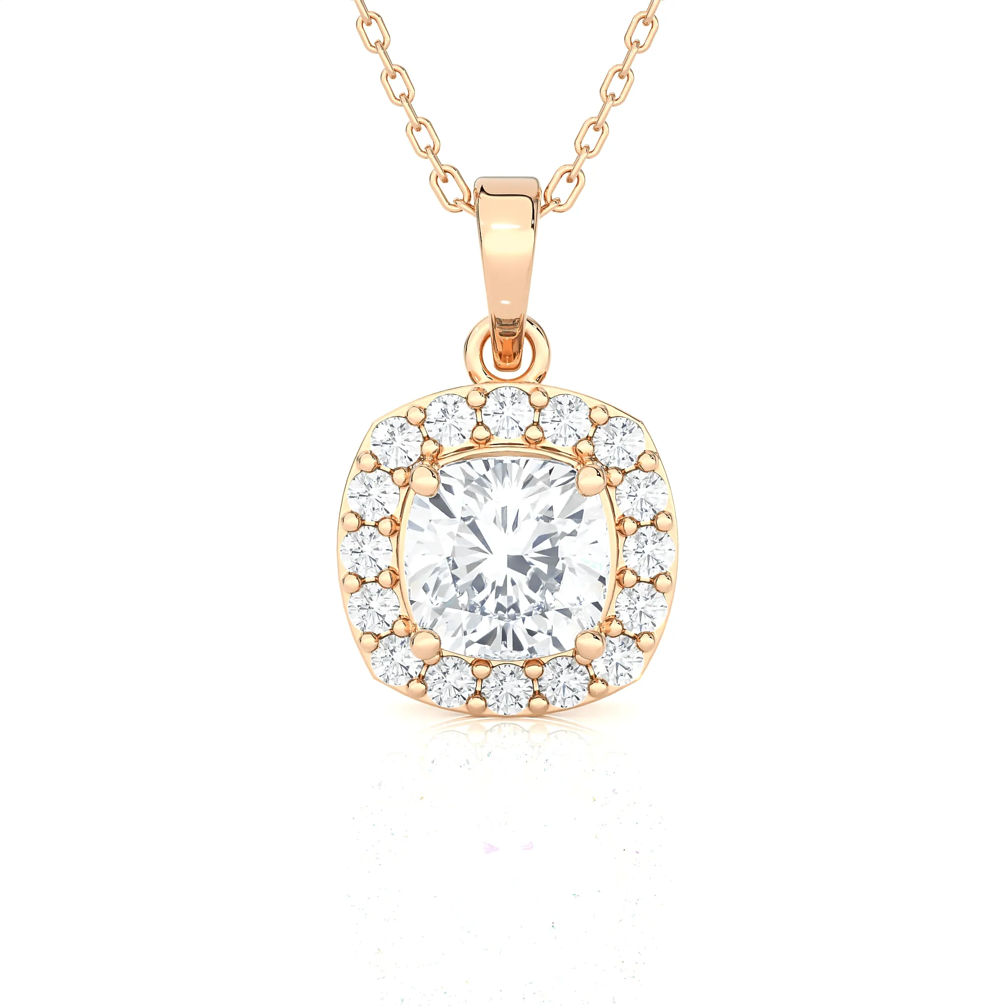 1 1/2  ctw Cushion-Cut Lab Grown Diamond Solitaire Pendant