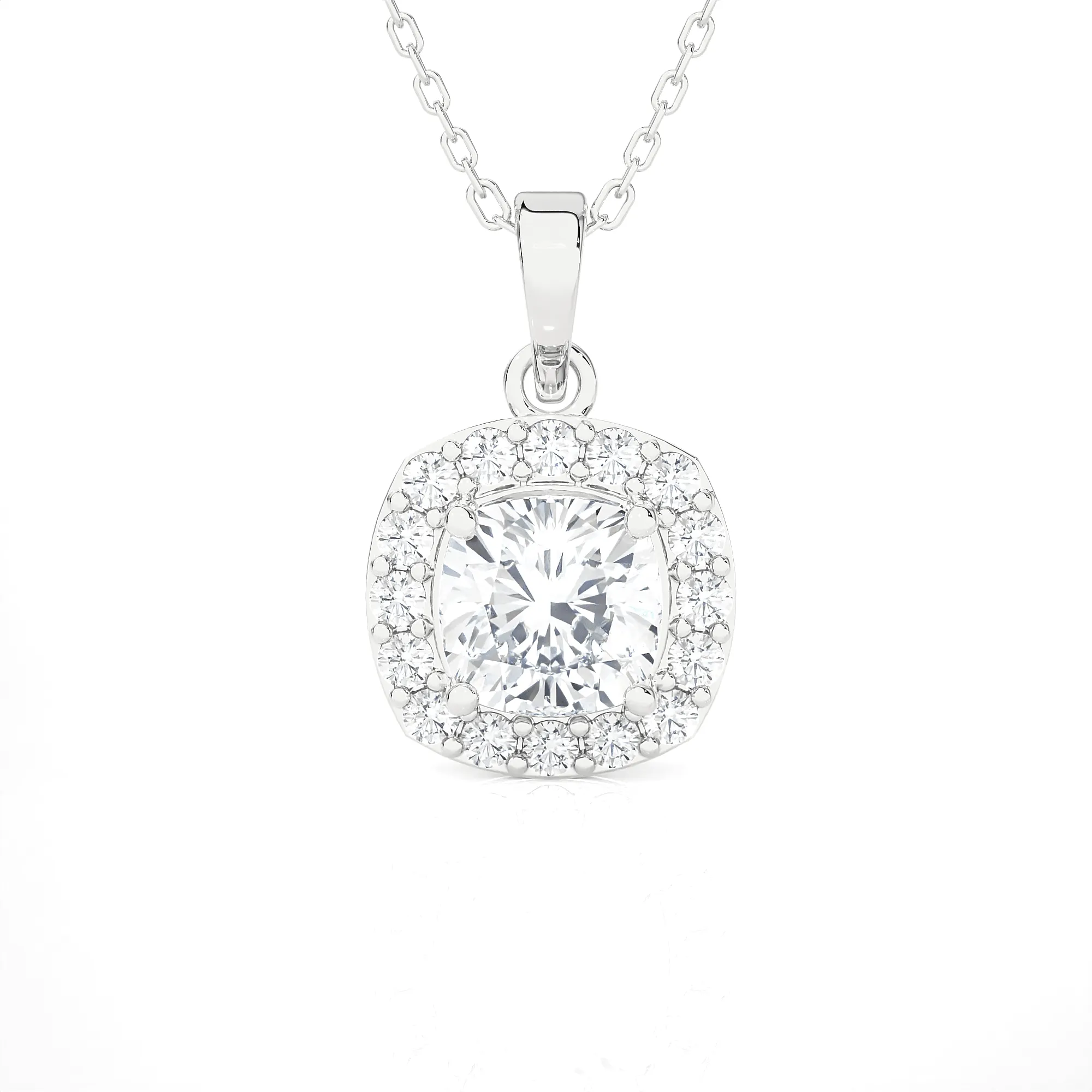 1 1/2  ctw Cushion-Cut Lab Grown Diamond Solitaire Pendant