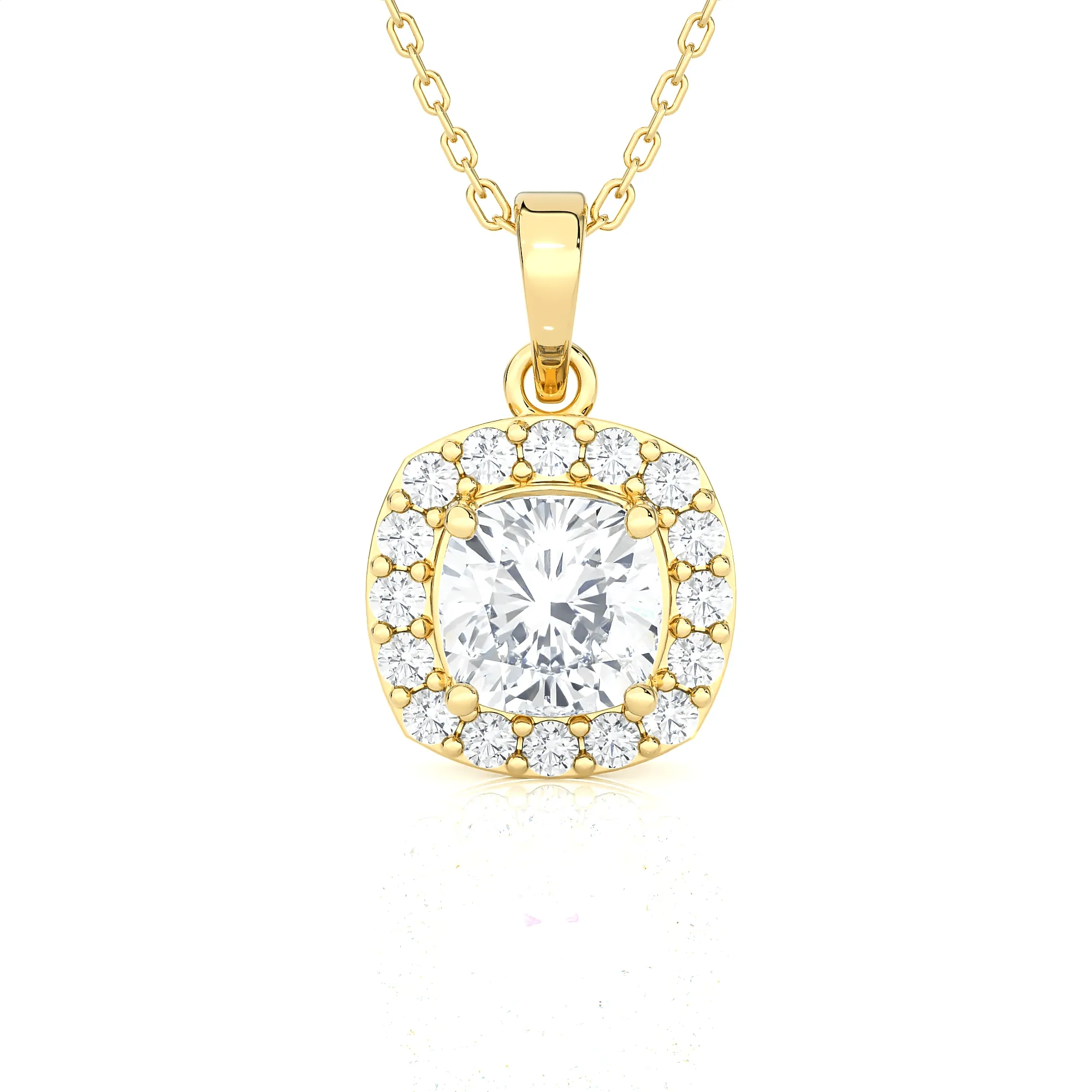 1 1/2  ctw Cushion-Cut Lab Grown Diamond Solitaire Pendant