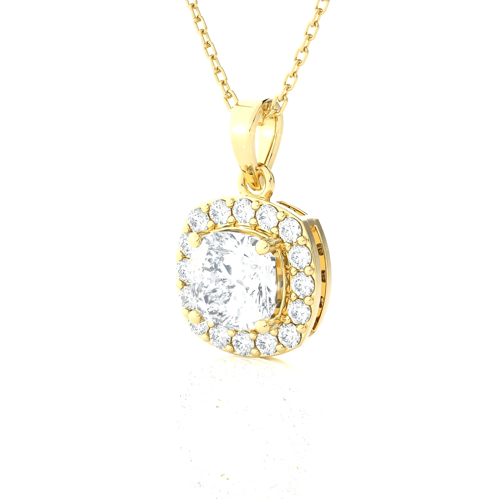 1 1/2  ctw Cushion-Cut Lab Grown Diamond Solitaire Pendant