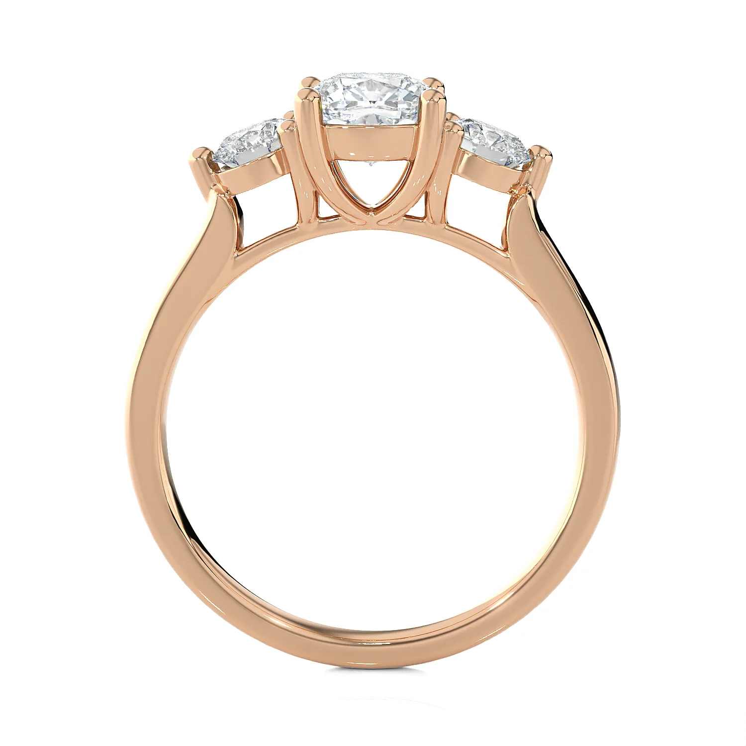 1 1/2 ctw Cushion-Cut Three Stone Lab Grown Diamond Ring