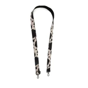 1.25″ Faux Fur Black Cow Guitar Strap