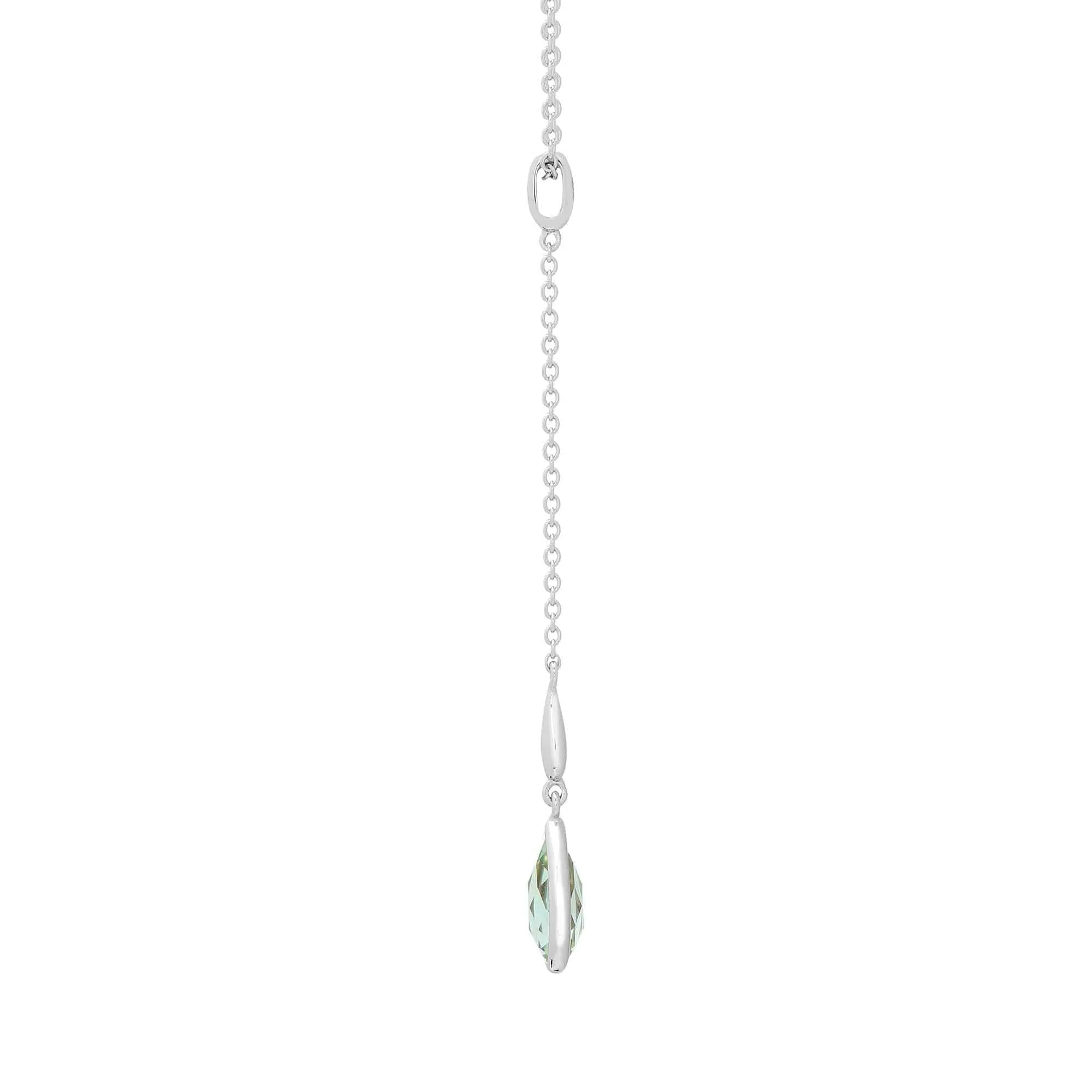 18ct White Gold Diamond And Green Amethyst Necklace