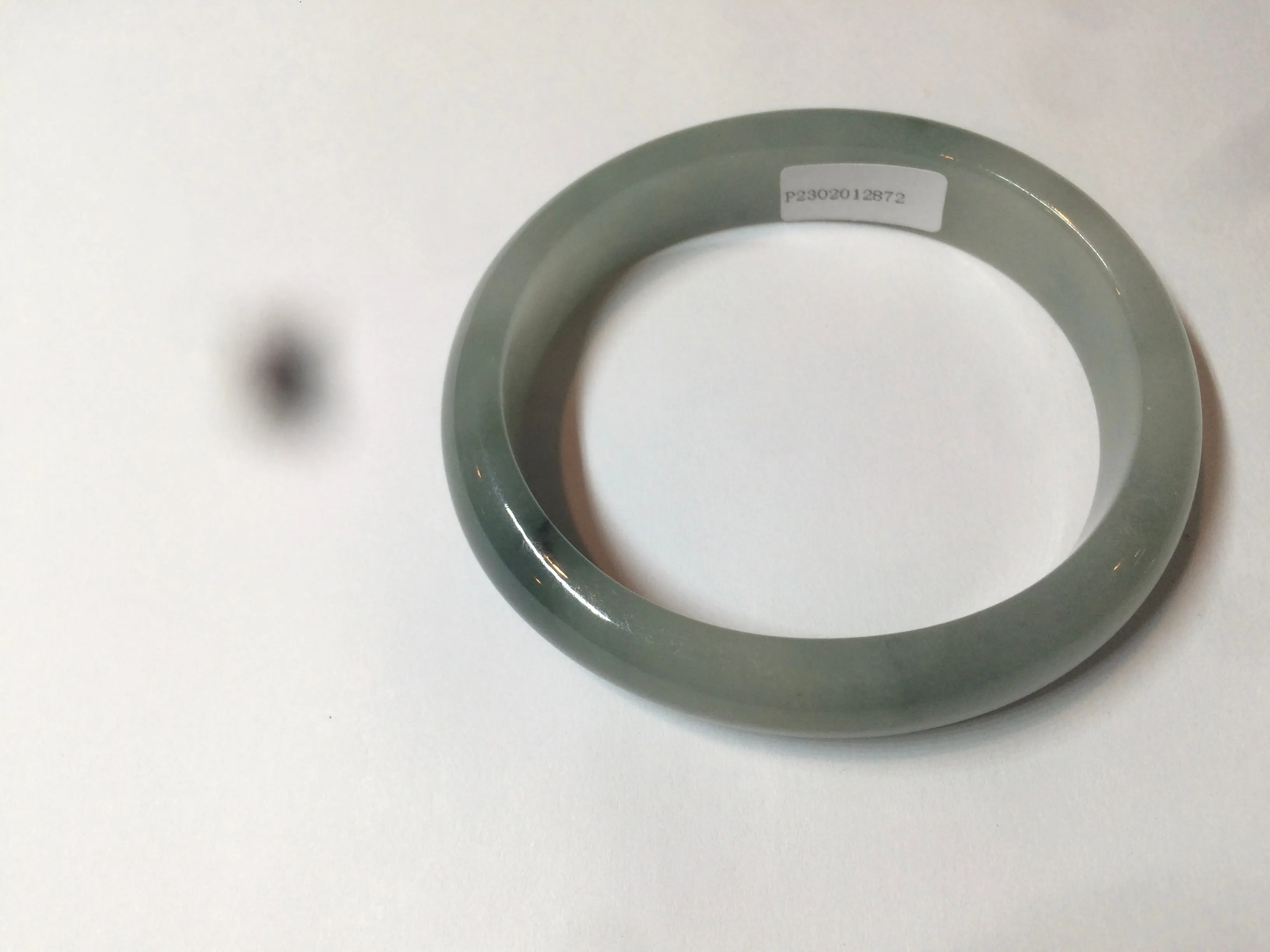 49mm Certified Type A 100% Natural dark green/gray oval Jadeite Jade bangle AX4-2872