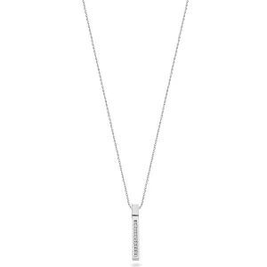 9ct White Gold 0.12ct Diamond Bar Necklace