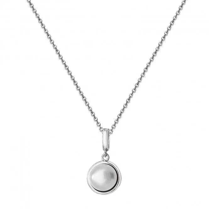 Acotis Silver Necklace Rhodium Plated Pearl G3347