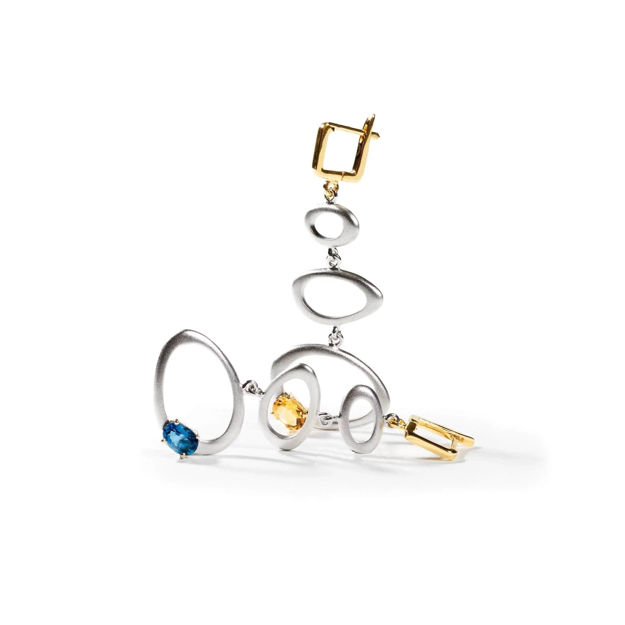 Alba Citrine and Blue Topaz Earrings