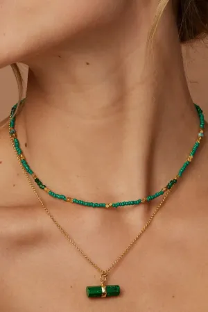 Ash London Ditta Malachite Necklace