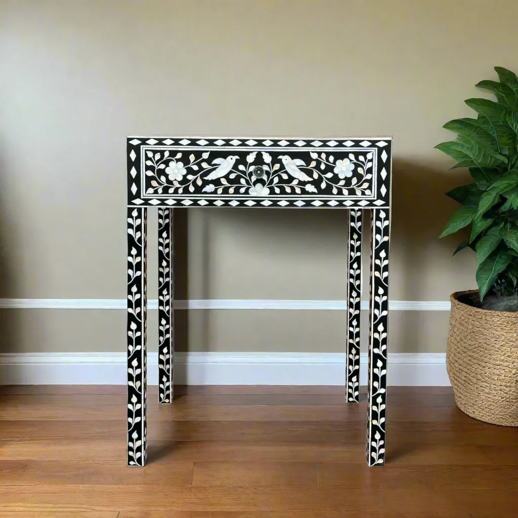 Aura Mother of Pearl Inlay Console Black | Mother Of Pearl Desk