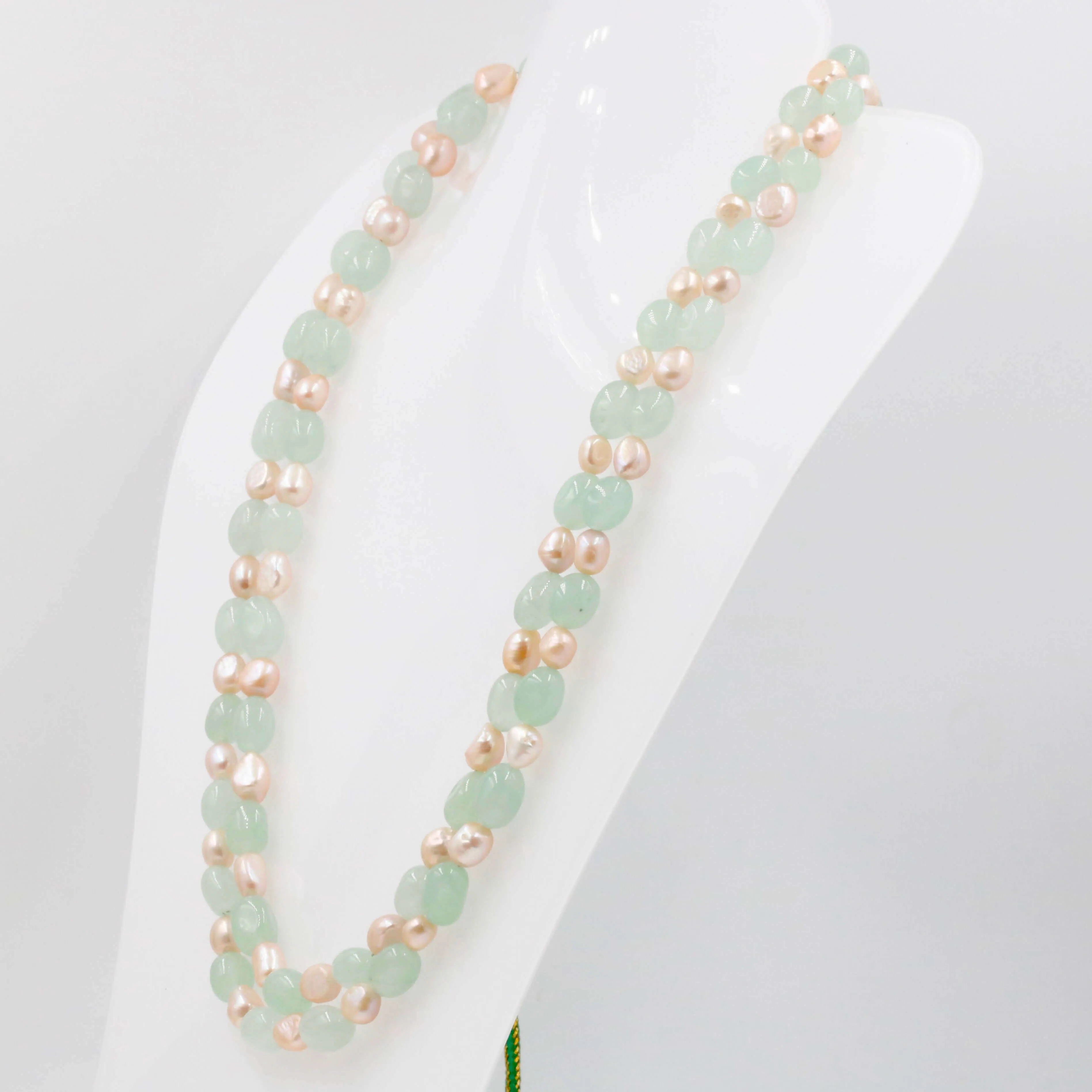 Aventurine & Fresh Water Pearl Necklace Green Quartz Beads Gemstone Necklace Beaded Necklace Indian Necklace Sarafa Necklace SKU: 6143103