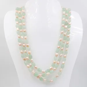 Aventurine & Fresh Water Pearl Necklace Green Quartz Beads Gemstone Necklace Beaded Necklace Indian Necklace Sarafa Necklace SKU: 6143103