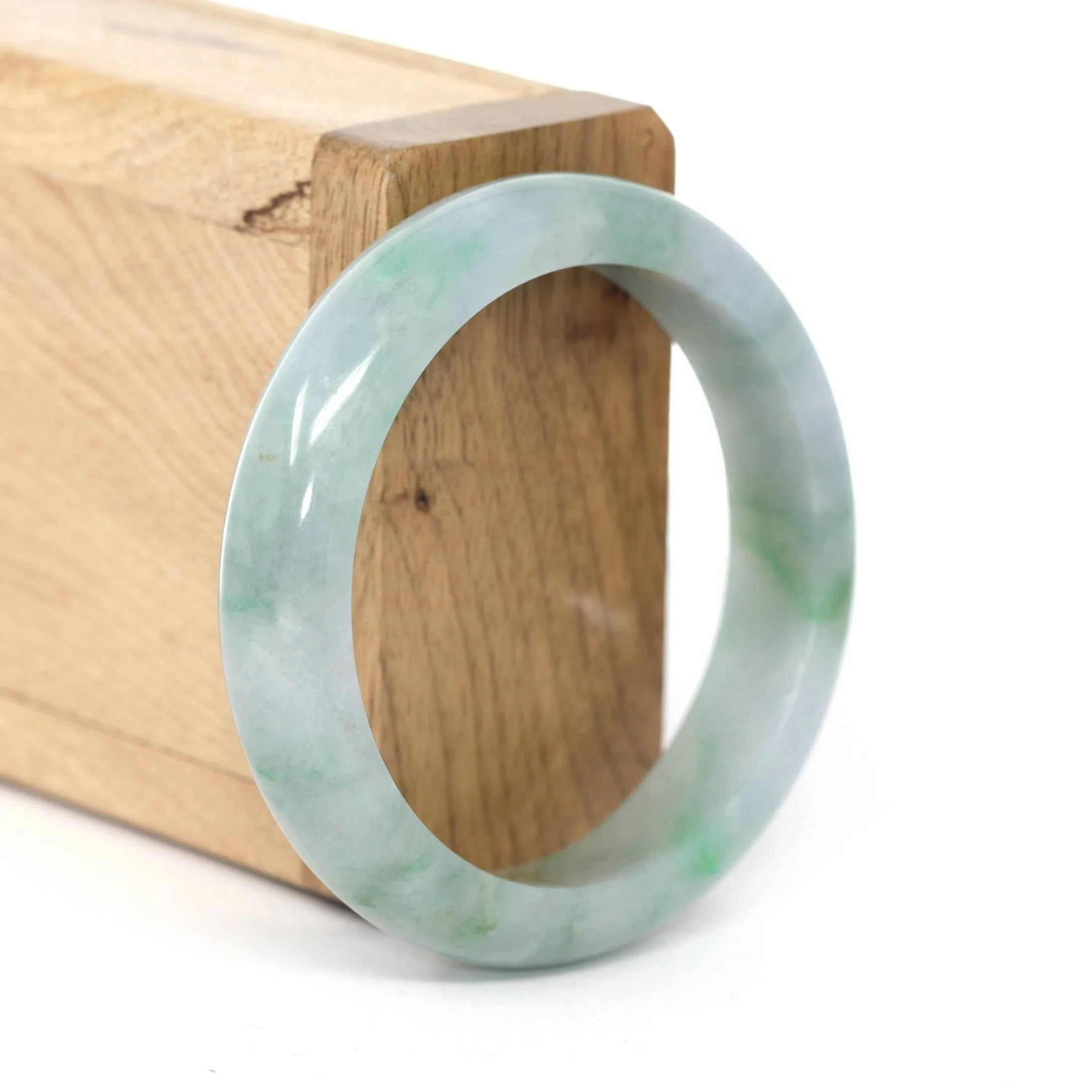 Baikalla "Classic Bangle" Blue Green Natural Burmese Jadeite Jade Bangle ( 52.58 mm ) #244