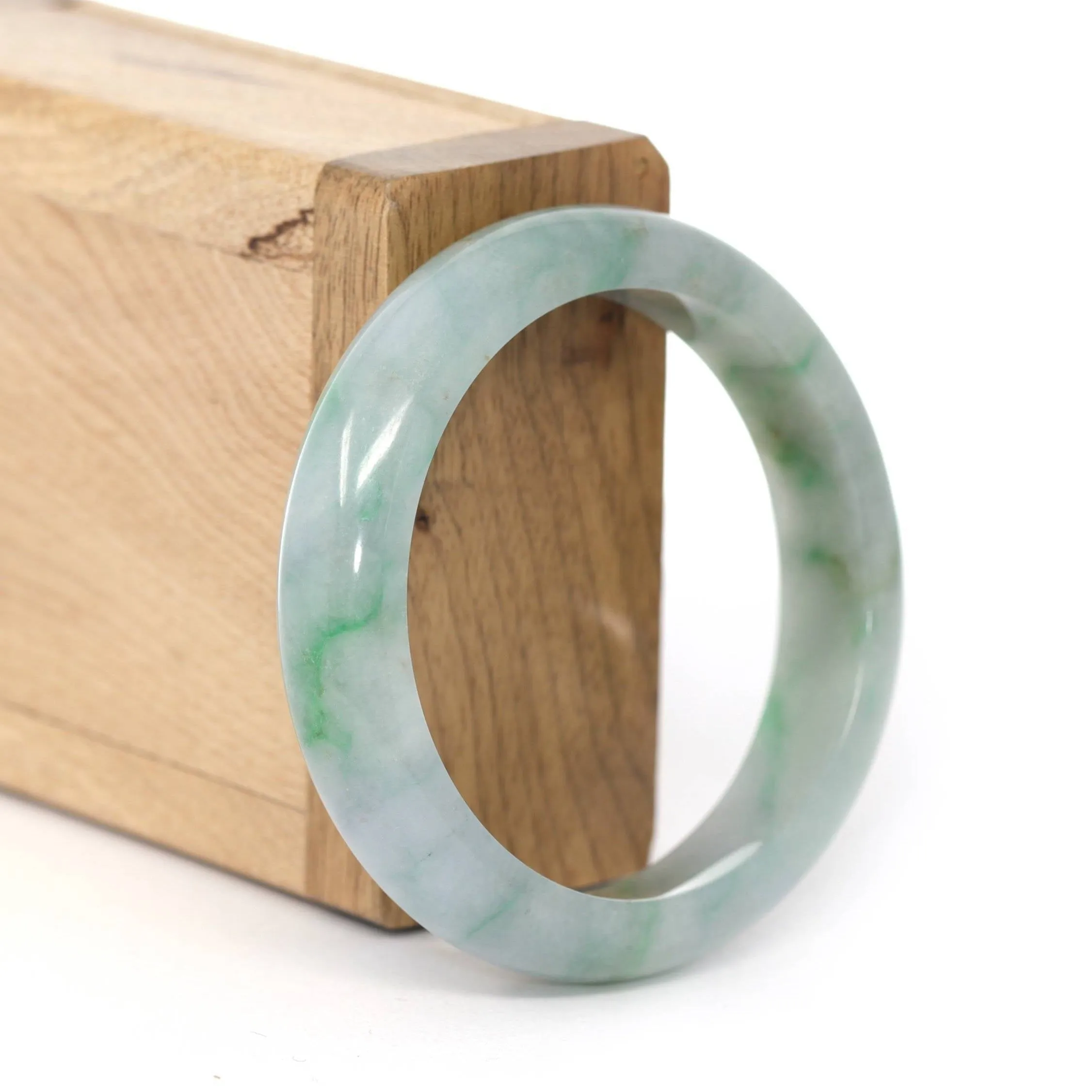 Baikalla "Classic Bangle" Blue Green Natural Burmese Jadeite Jade Bangle ( 52.58 mm ) #244