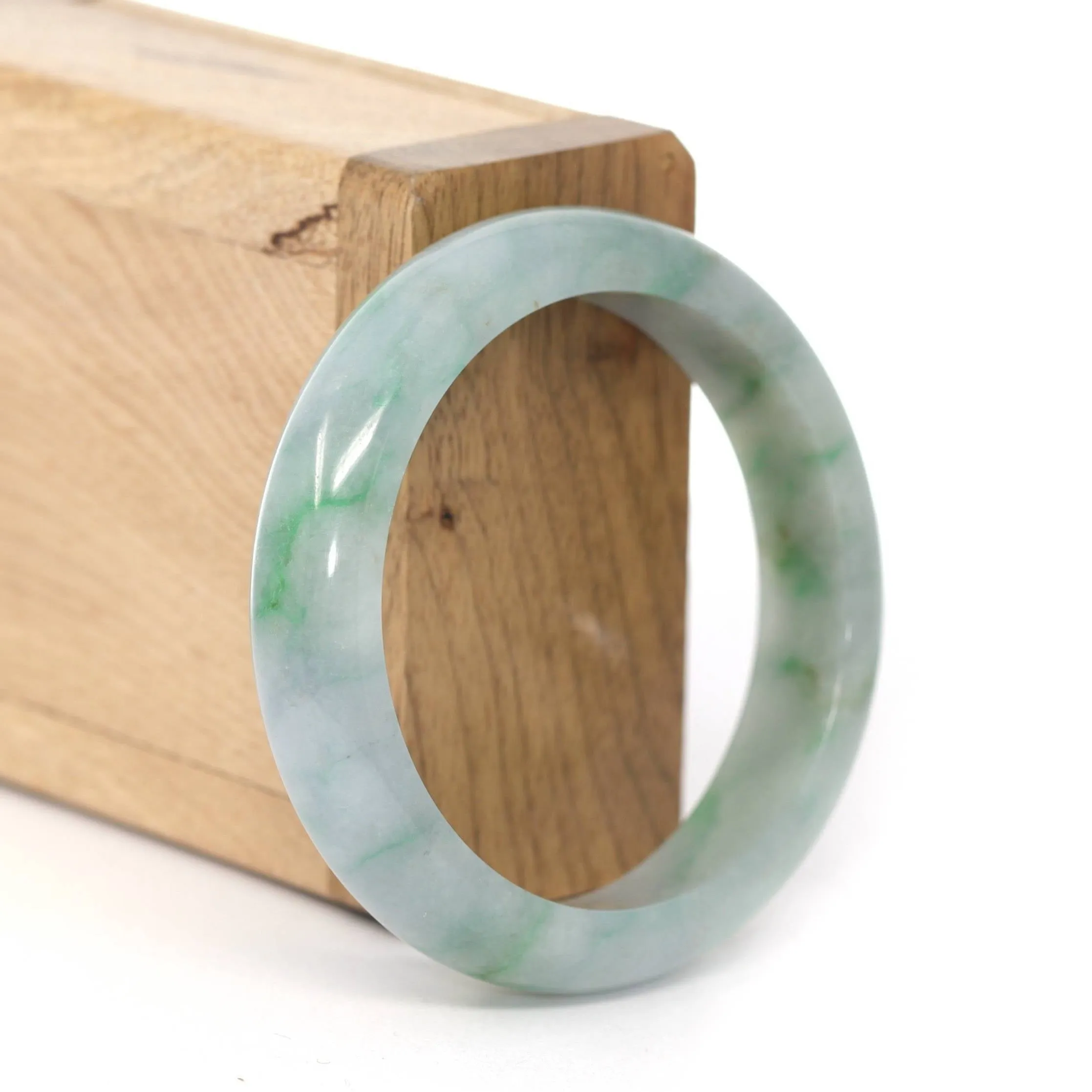 Baikalla "Classic Bangle" Blue Green Natural Burmese Jadeite Jade Bangle ( 52.58 mm ) #244