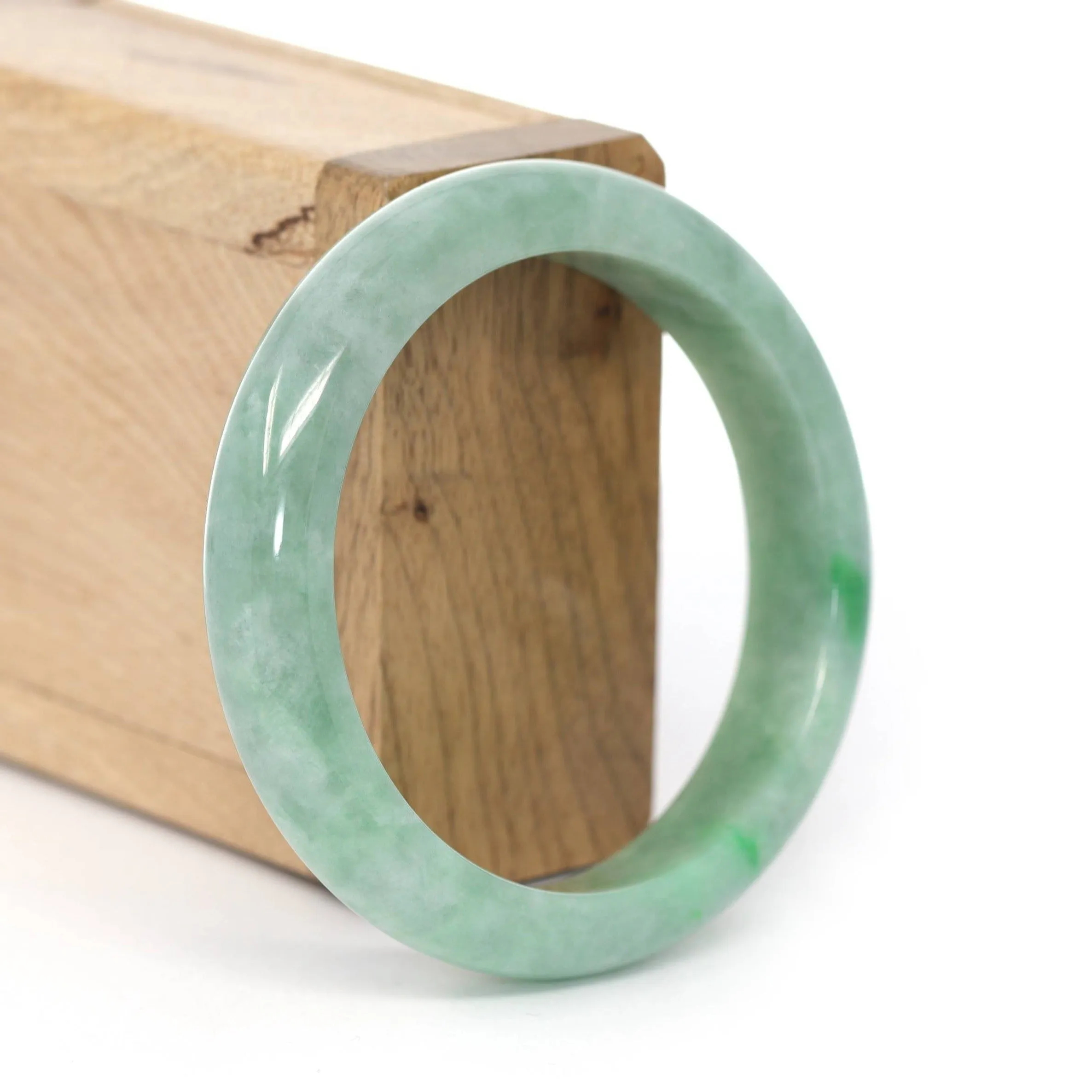 Baikalla "Classic Bangle" Forest Green Natural Burmese Jadeite Jade Bangle ( 55.91 mm )  #436