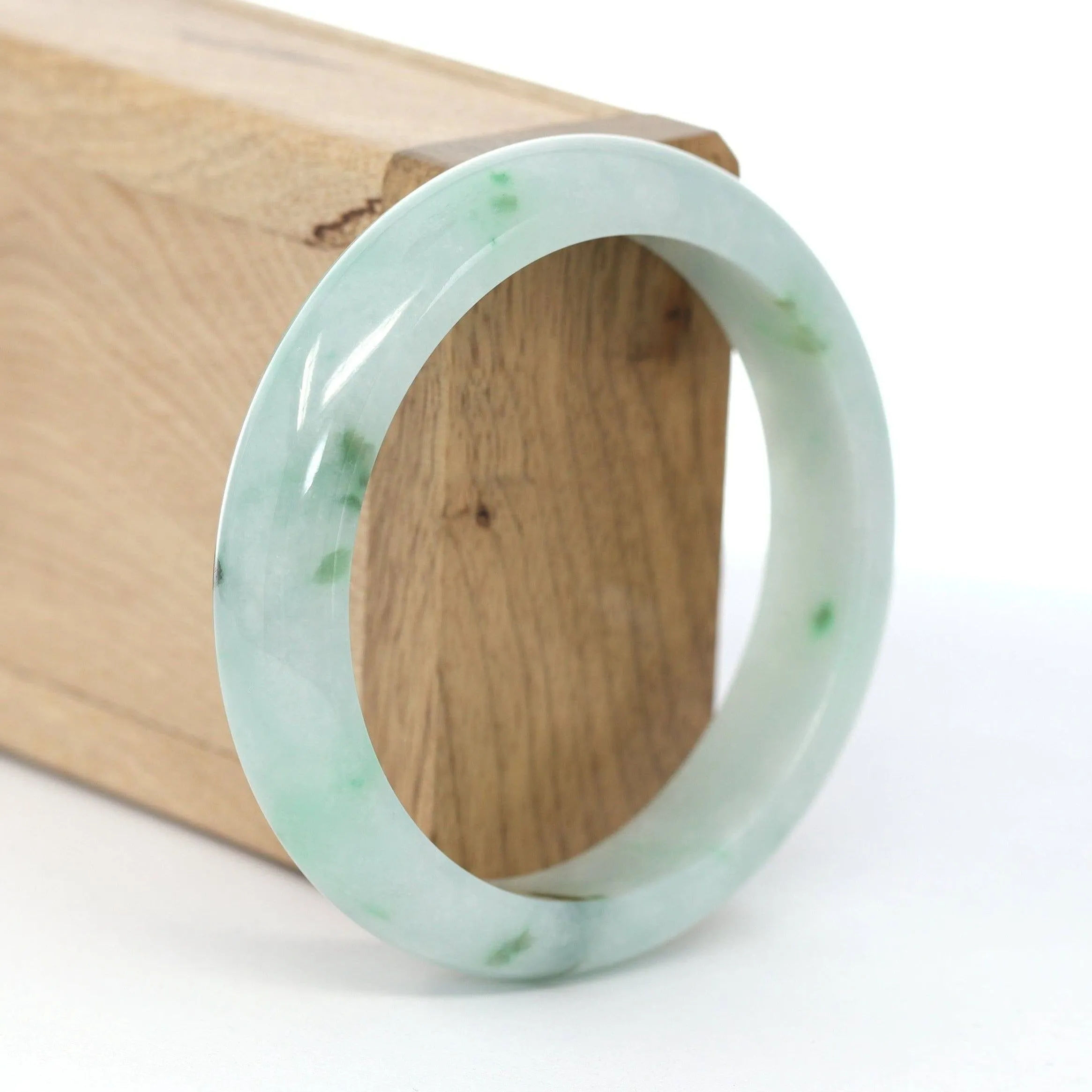 Baikalla "Classic Bangle" Green Natural Jadeite Jade Bangle ( 57.35 mm ) #617