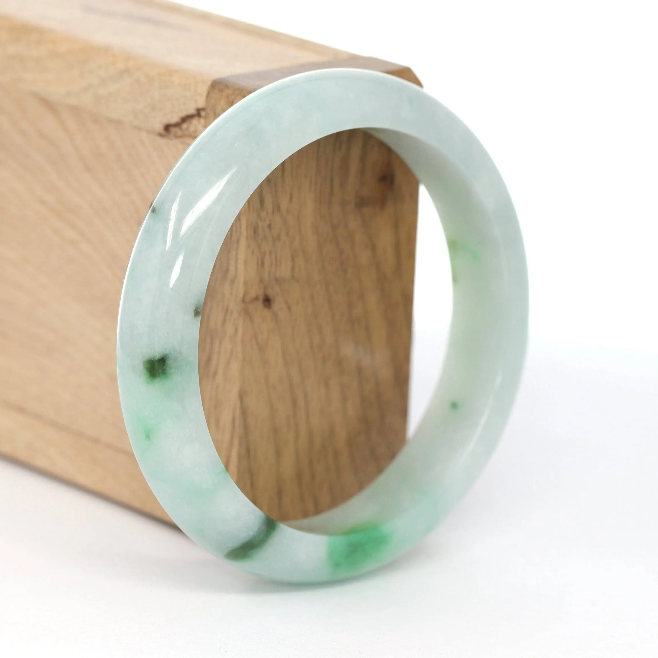 Baikalla "Classic Bangle" Green Natural Jadeite Jade Bangle ( 57.35 mm ) #617