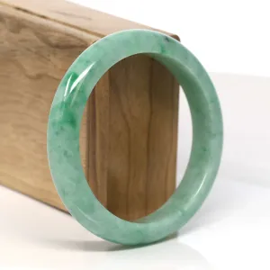 Baikalla "Half Round" Rich Green Jadeite Jade Bangle Bracelet (58.70 mm) #T349