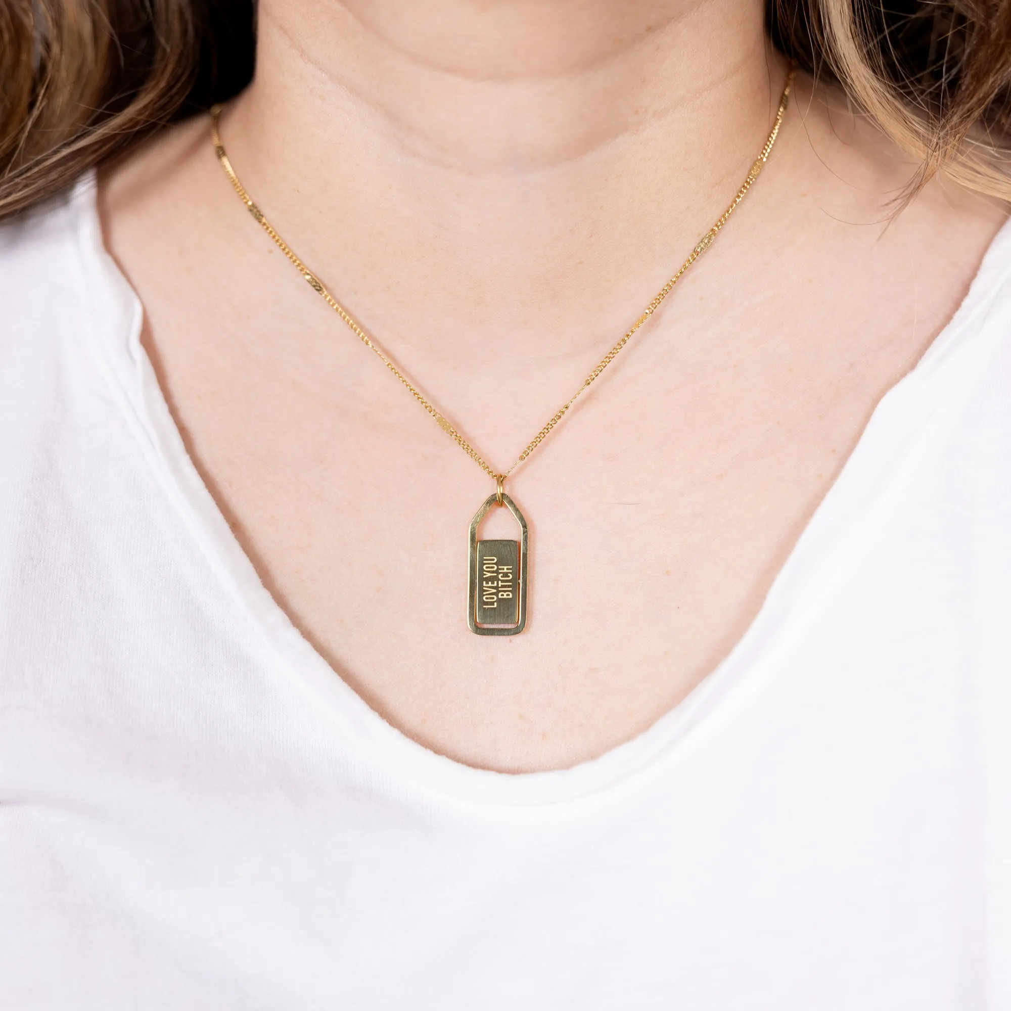 Bitch Mother of Pearl - 16.5"-18.5" 14K Gold Plated Necklace