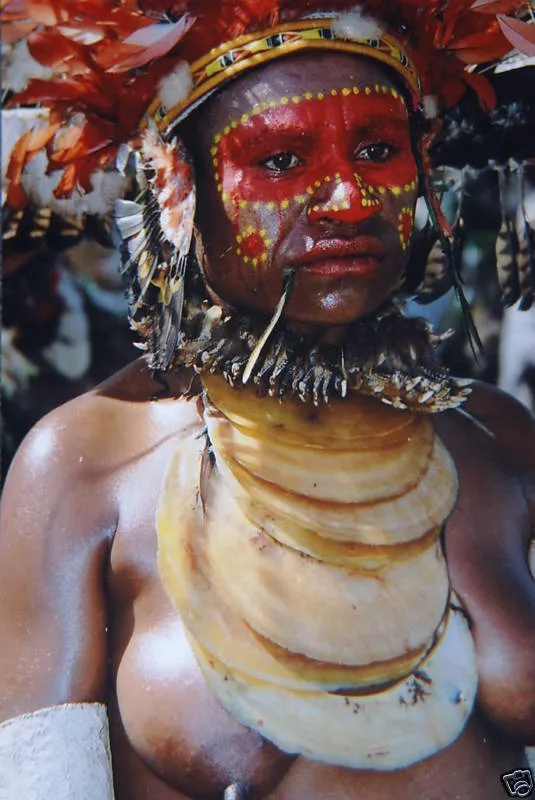 Bride Price Currency, Rare Vintage Ceremonial Moka Kina Shell Necklace (Huge Mother of Pearl Crescent) with Beaded Chain, Pectoral Collected from the Foi Tribe (New guinea), late 1900’s, Highly Collectible. KINA14