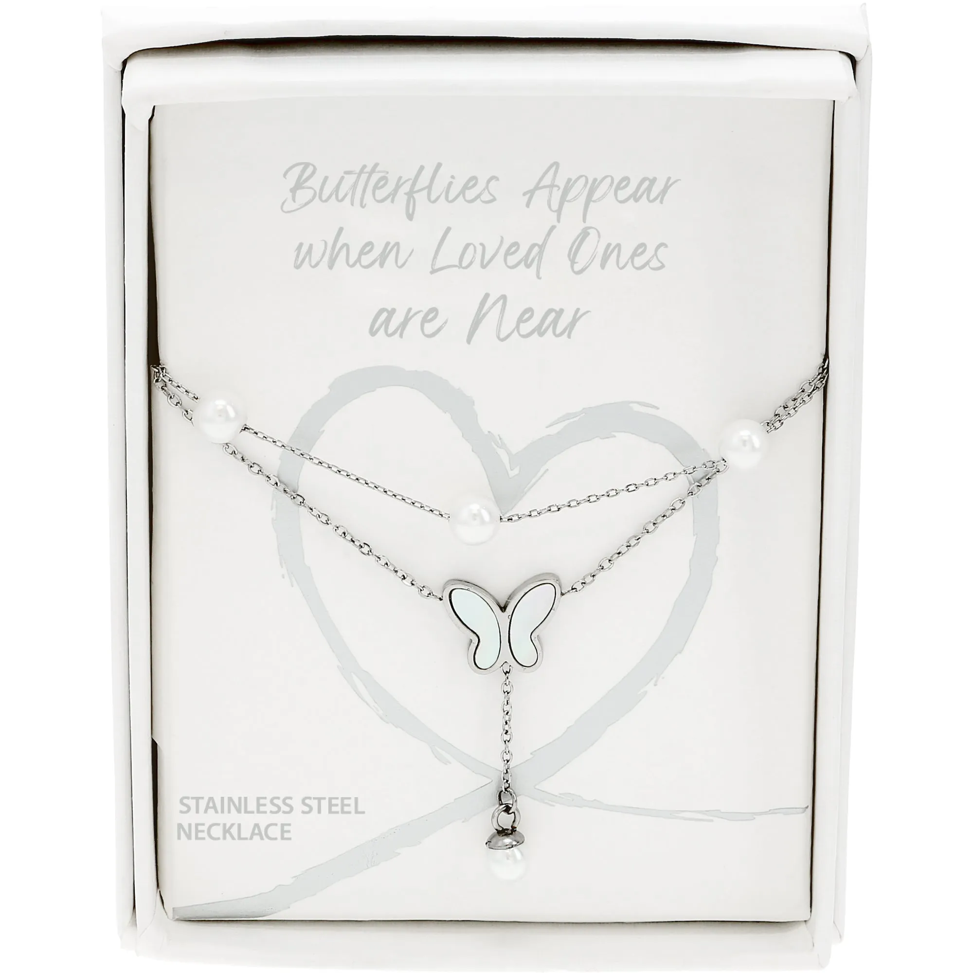 Butterflies Appear Stainless Steel Layered Necklace