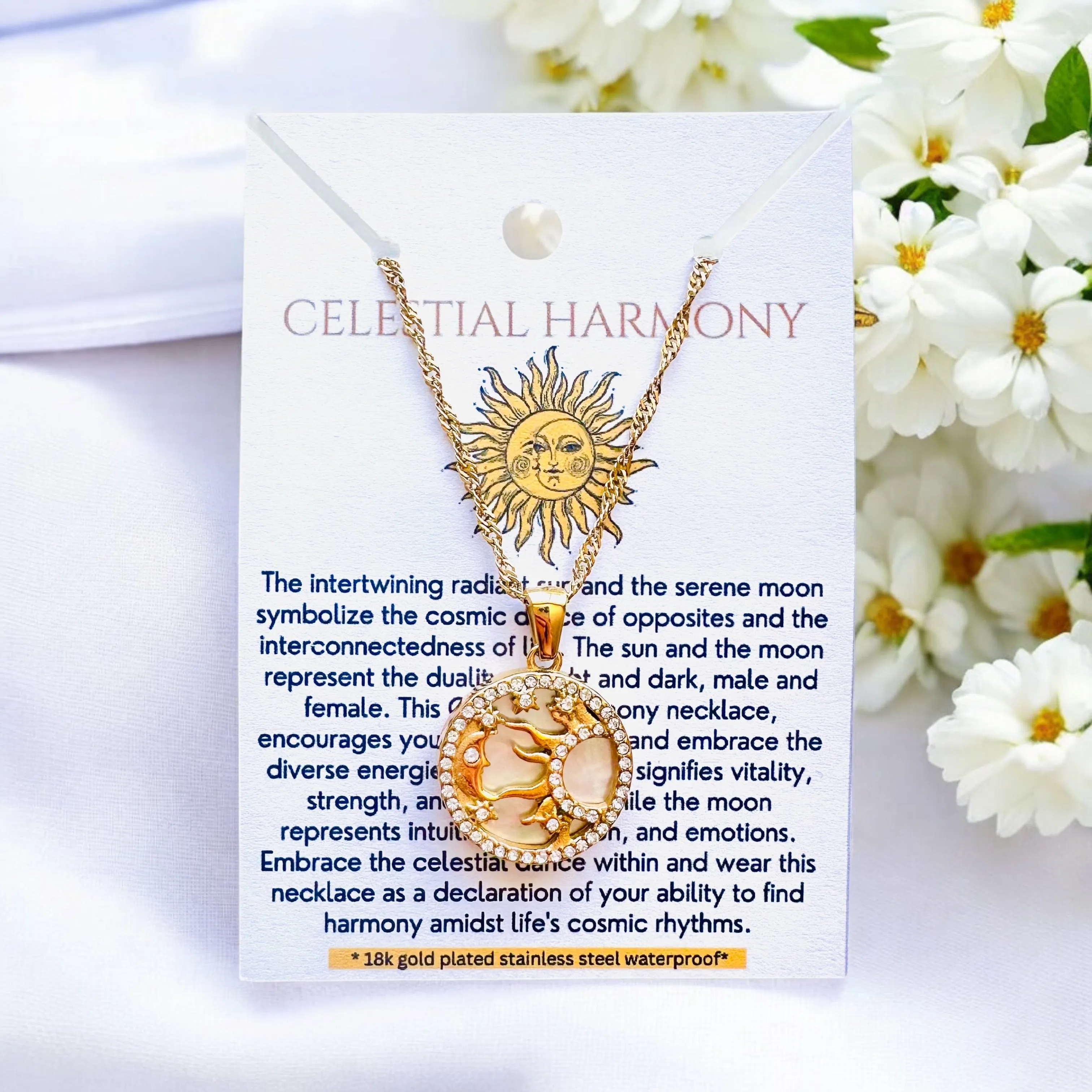 Celestial Harmony - 18K Gold Plated, Waterproof Necklace