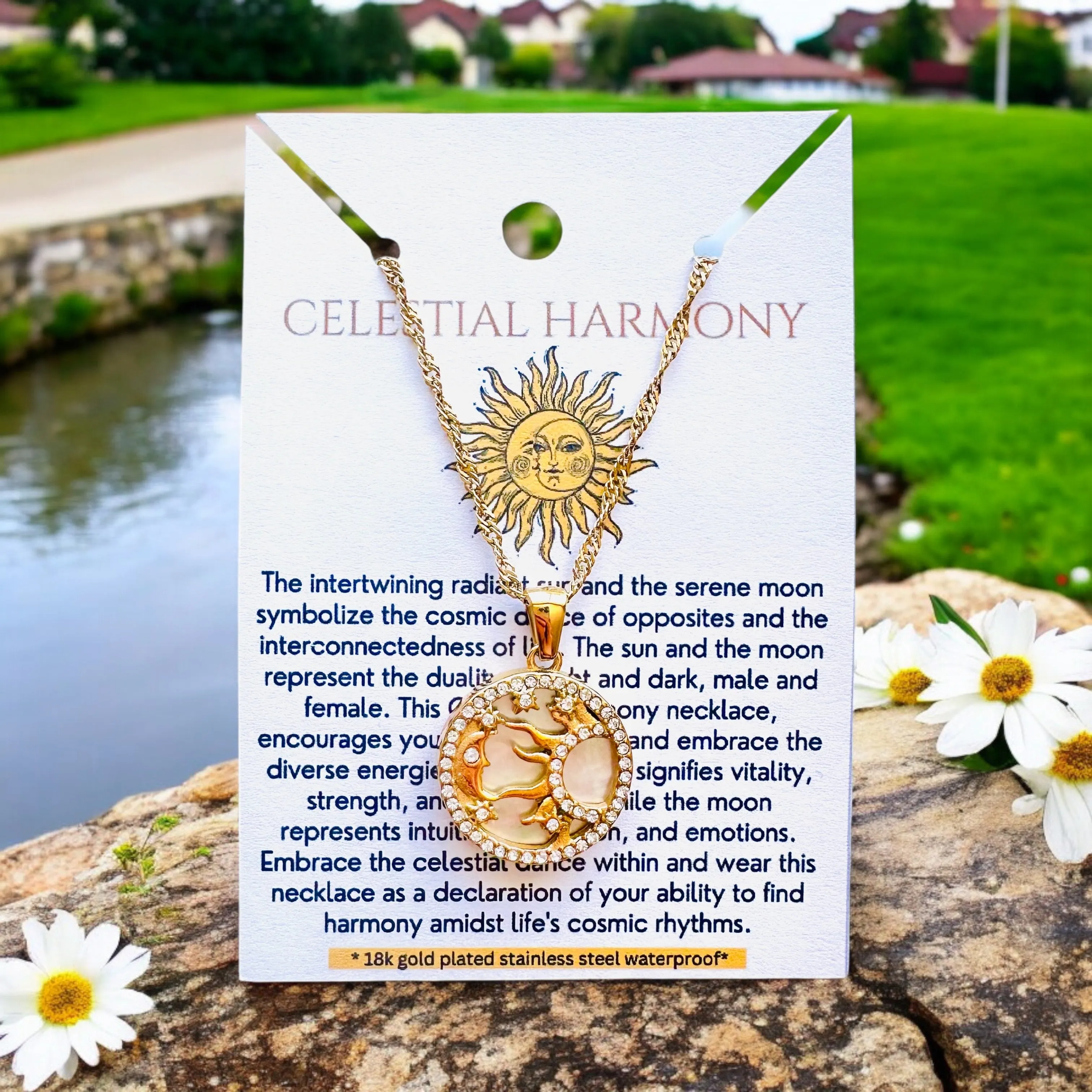 Celestial Harmony - 18K Gold Plated, Waterproof Necklace