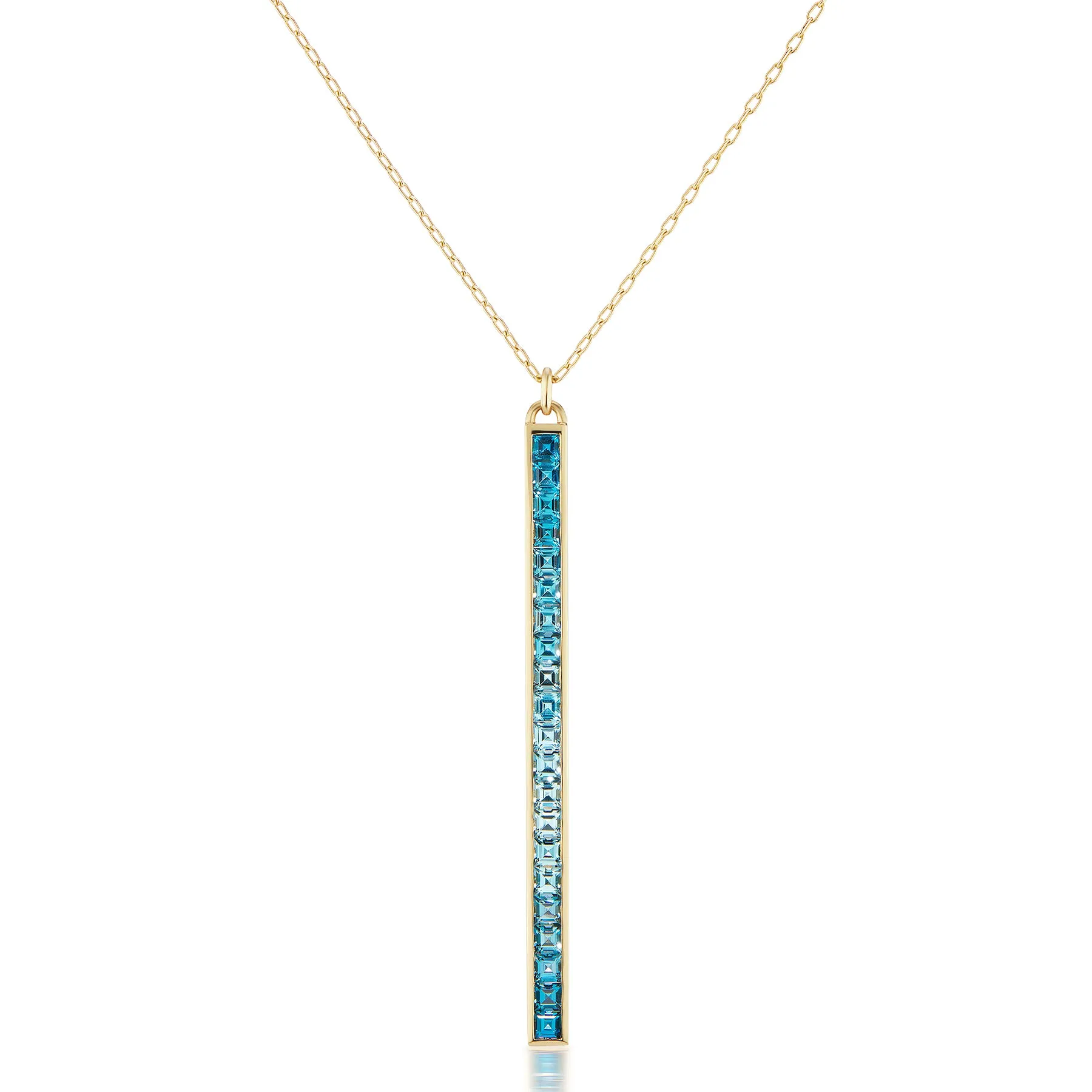 Channel Set London Blue Topaz Matchstick Necklace