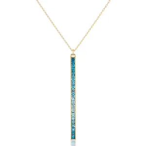 Channel Set London Blue Topaz Matchstick Necklace