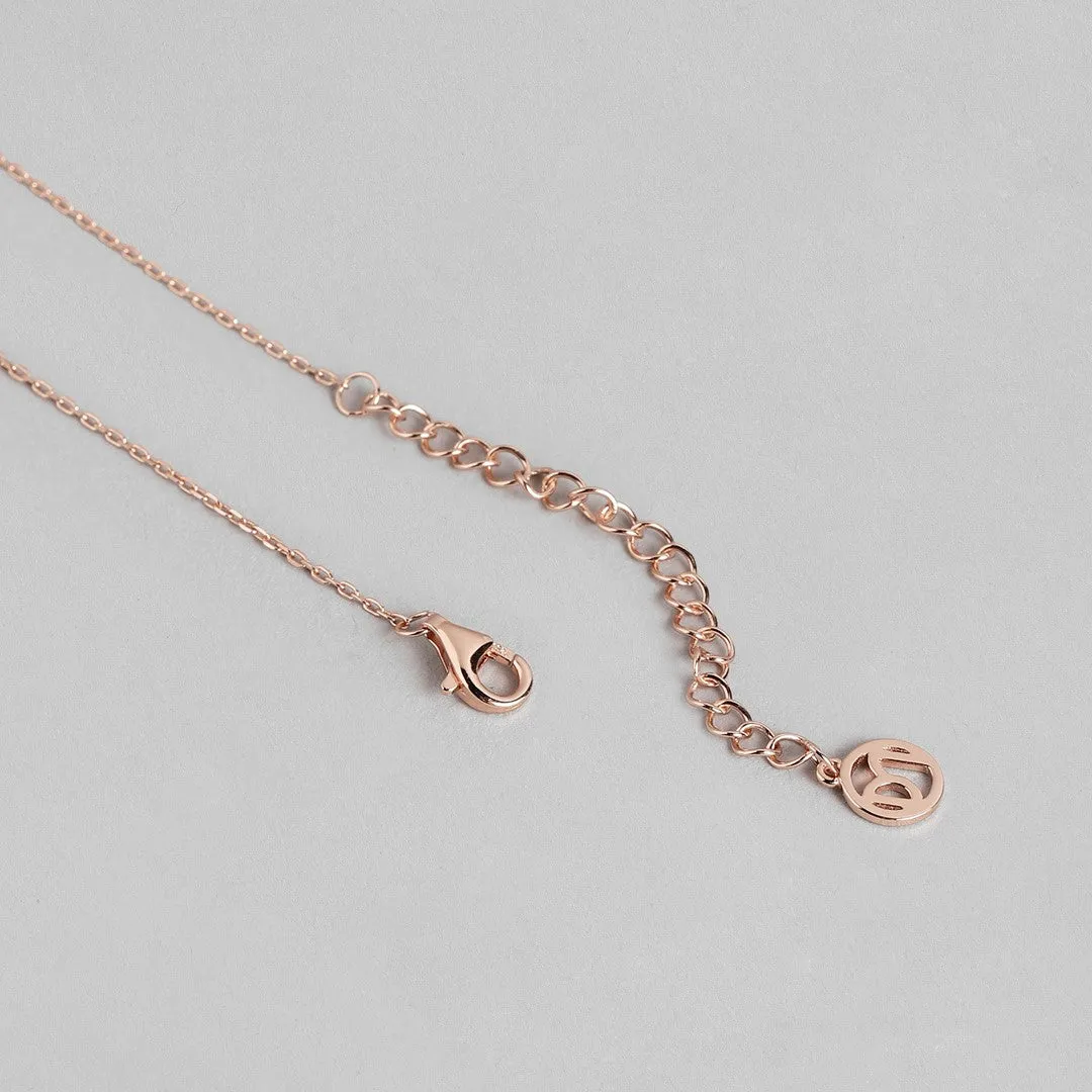 Cherished Luster Rose Gold CZ 925 Sterling Silver Necklace