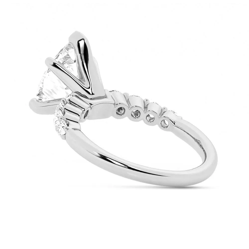 Classic Shared-Prong Pear Shaped Moissanite Engagement Ring