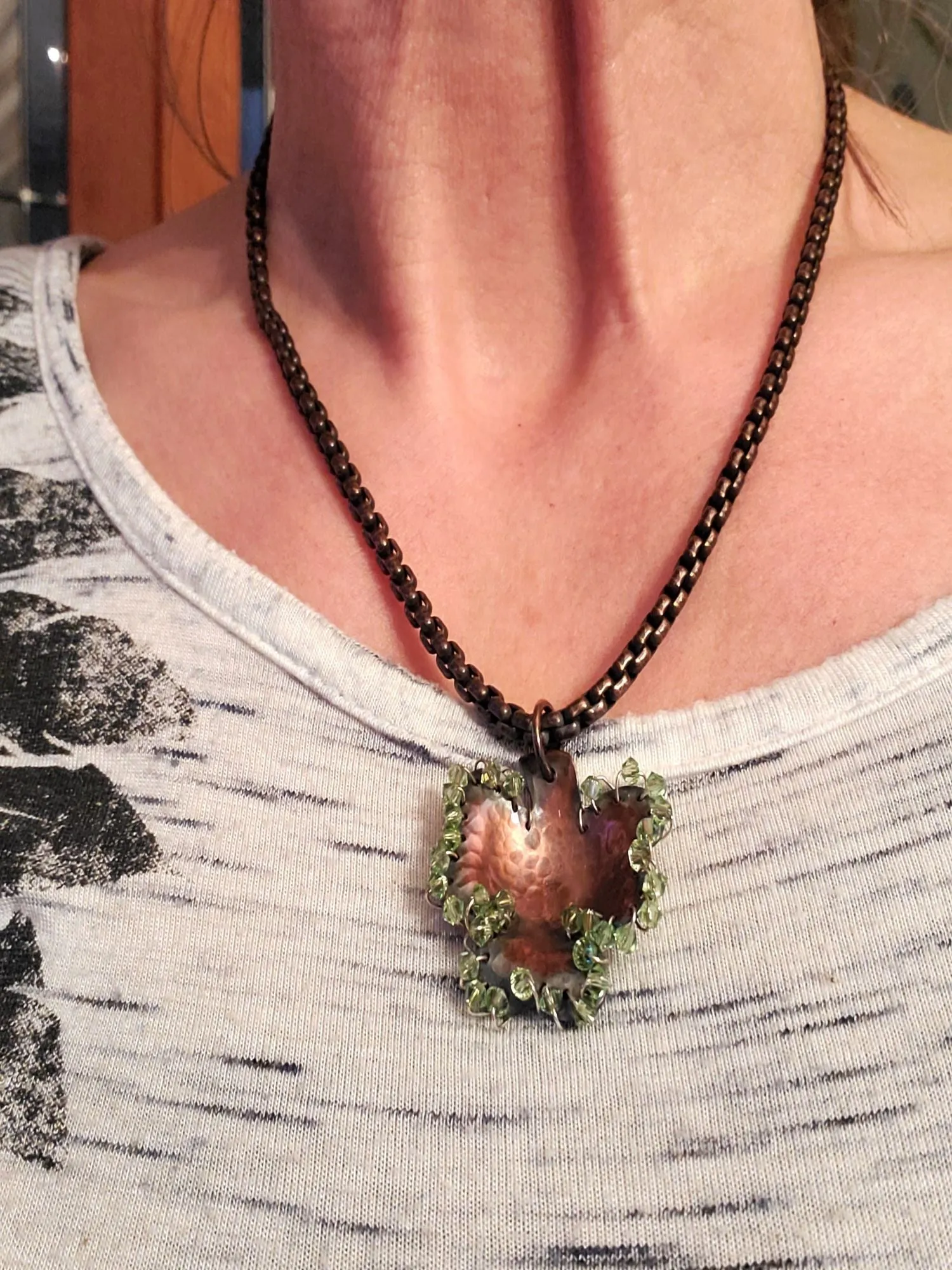 Copper Sculpted Shamrock Necklace - Only One