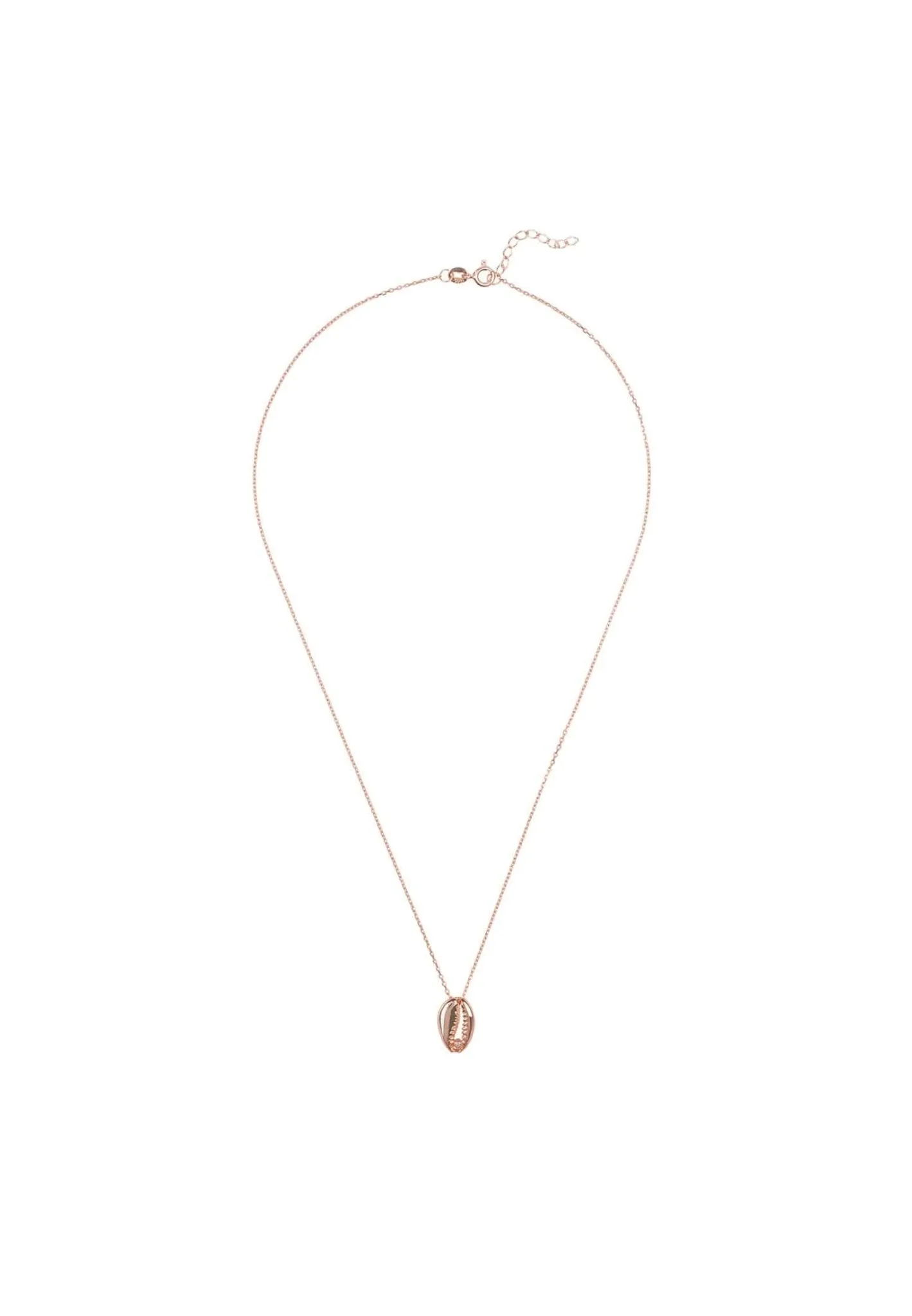 Cowrie Small Shell Pendant Necklace Rosegold