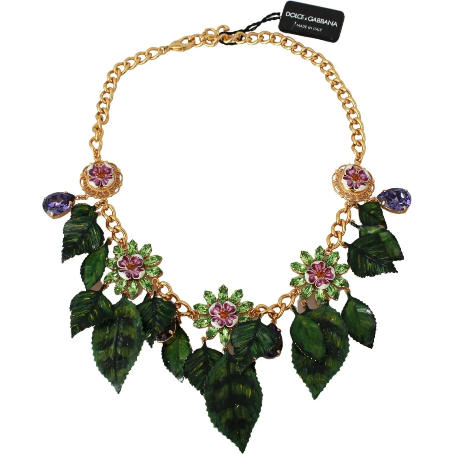 Dolce & Gabbana Elegant Floral Sicily Charm Necklace