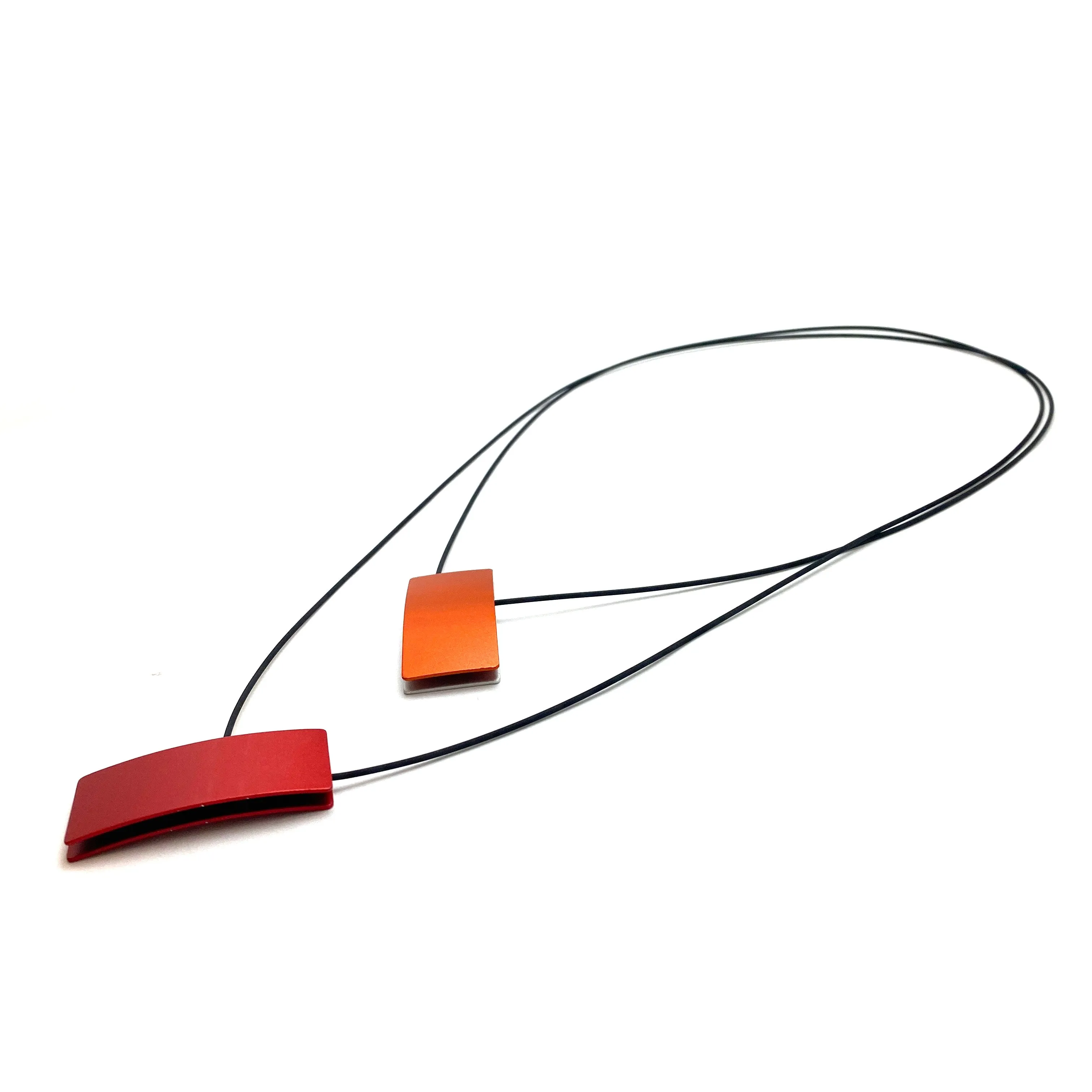 Double Sided Ajustable Necklace Red/Orange & Red/Silver