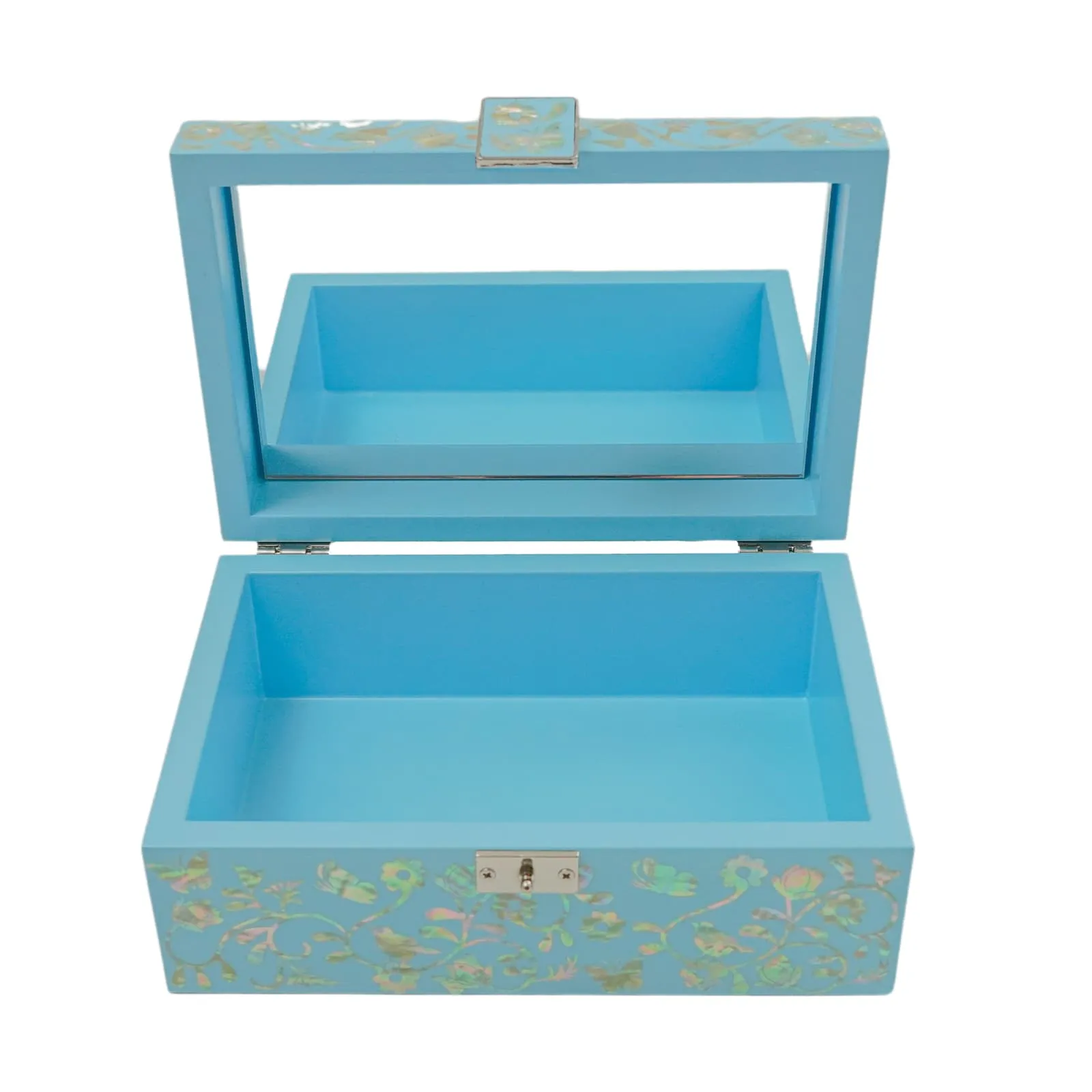 Enchanting Skyblue Mother of Pearl Wooden Box