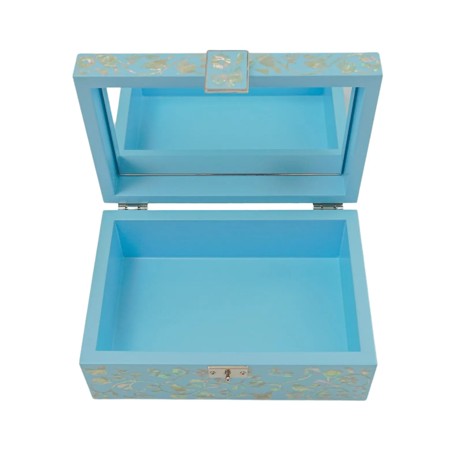 Enchanting Skyblue Mother of Pearl Wooden Box