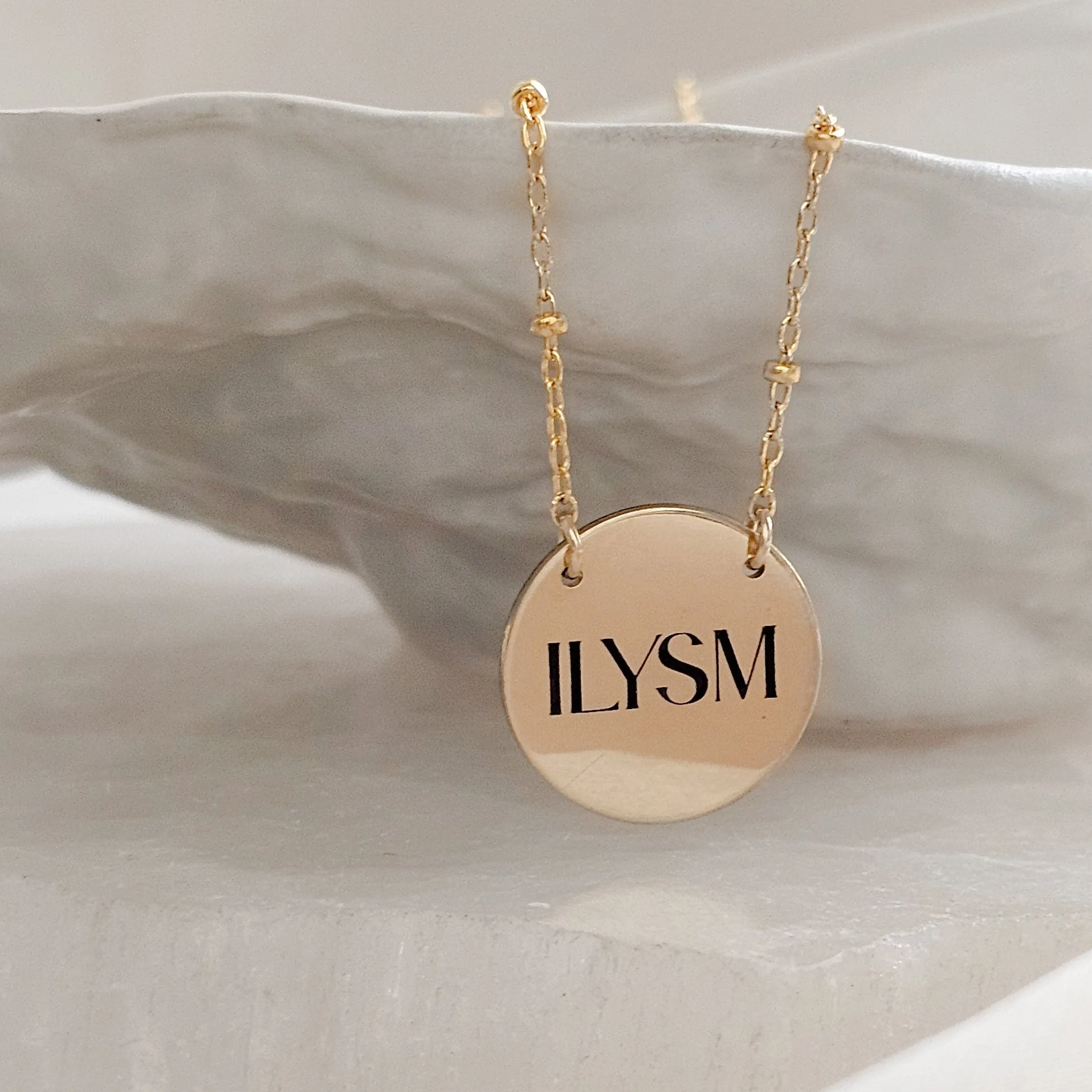 Engraved ILYSM Necklace •  I Love You So Much