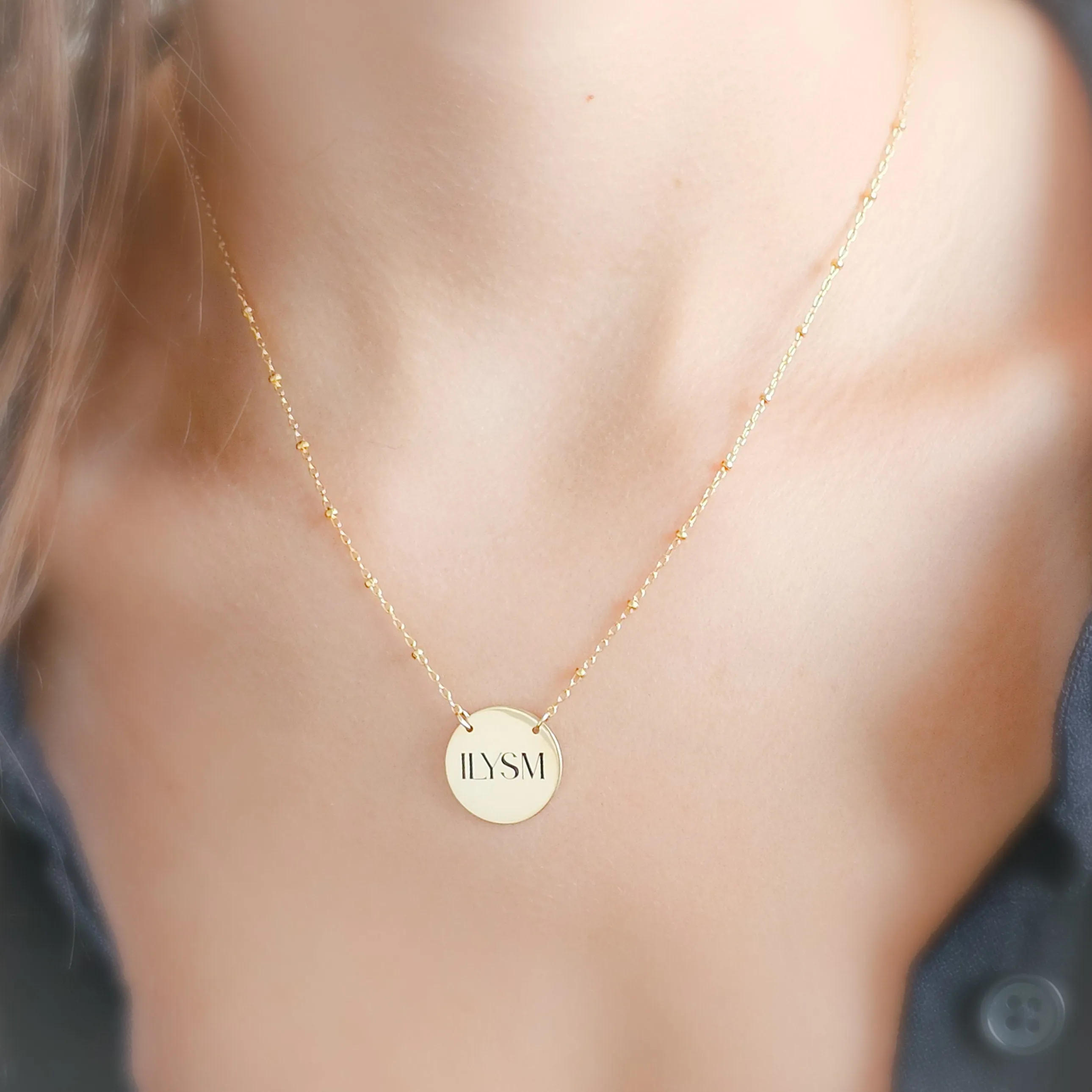 Engraved ILYSM Necklace •  I Love You So Much