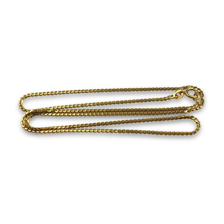 Estate 18k Yellow Gold Serpentine Link Neck Chain 20"