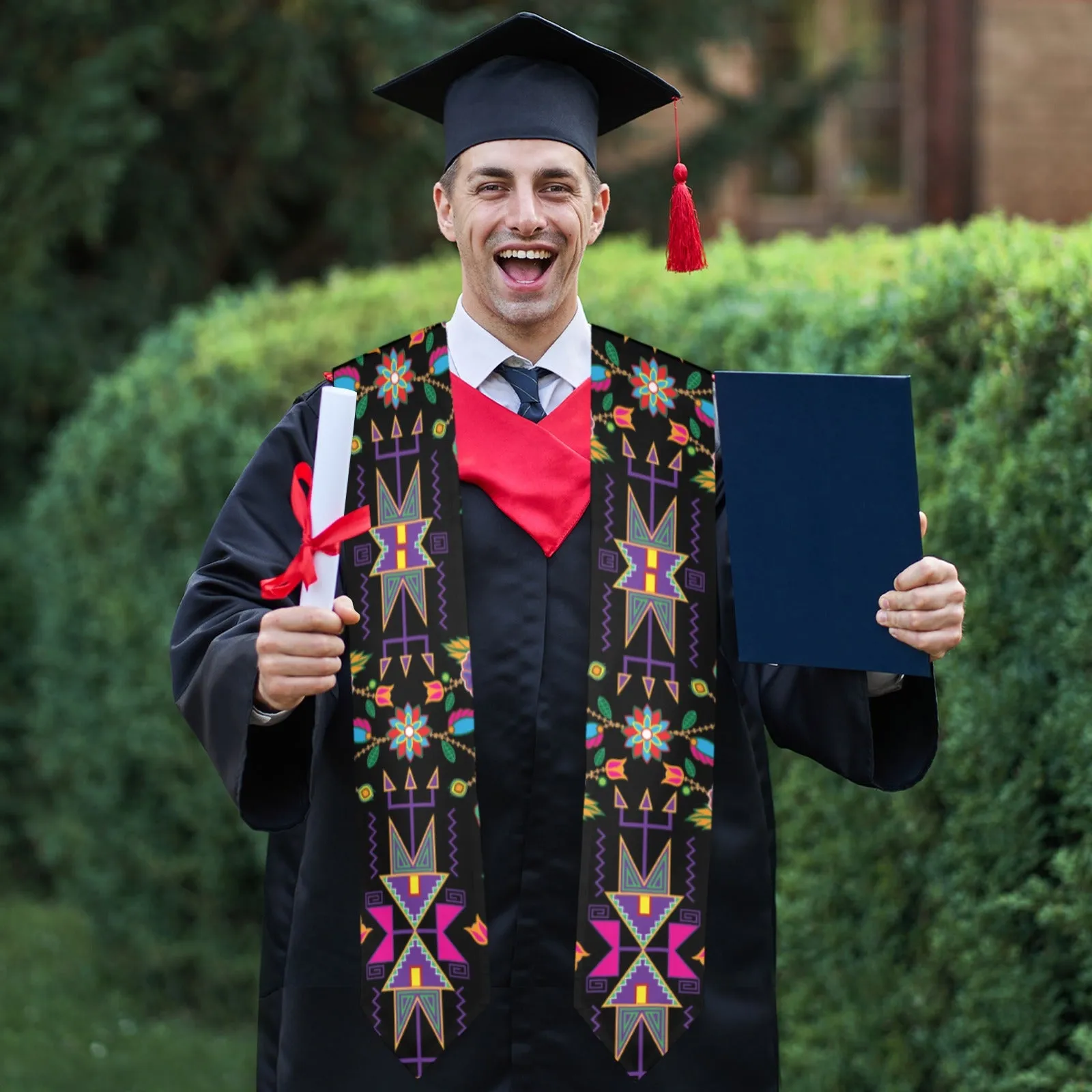 Floral and Geometric Dance 03 Graduation Stole