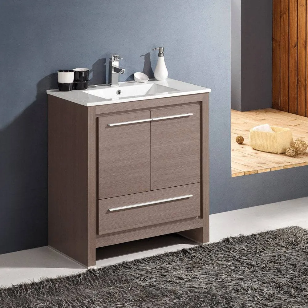 Fresca FCB8130GO-I Allier 30" Gray Oak Modern Bathroom Cabinet with Sink