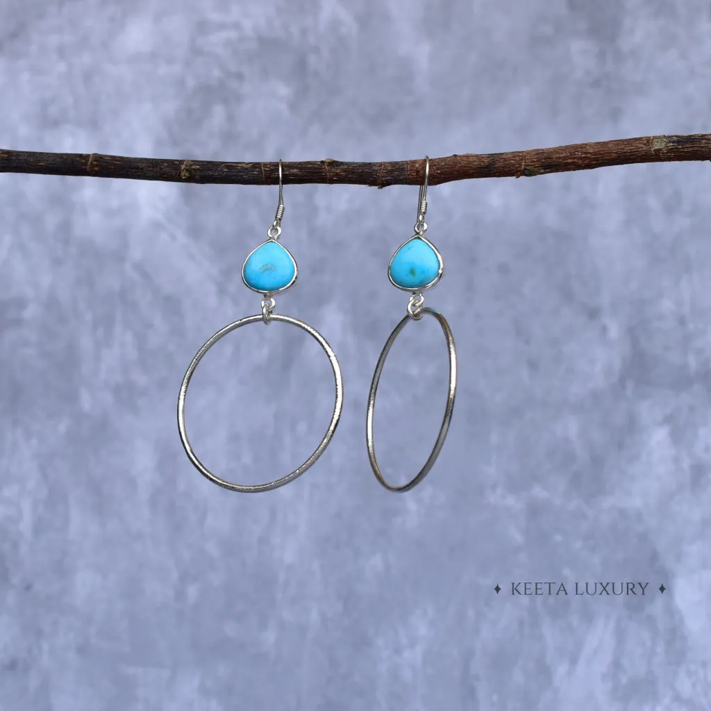 Fusion - Turquoise hoops dangle