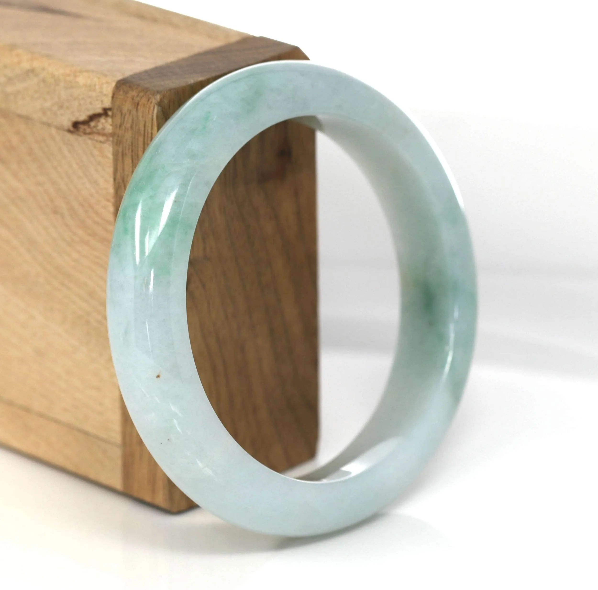 Genuine Burmese Blue- Green Jadeite Jade Bangle Bracelet (54.26 mm) #488