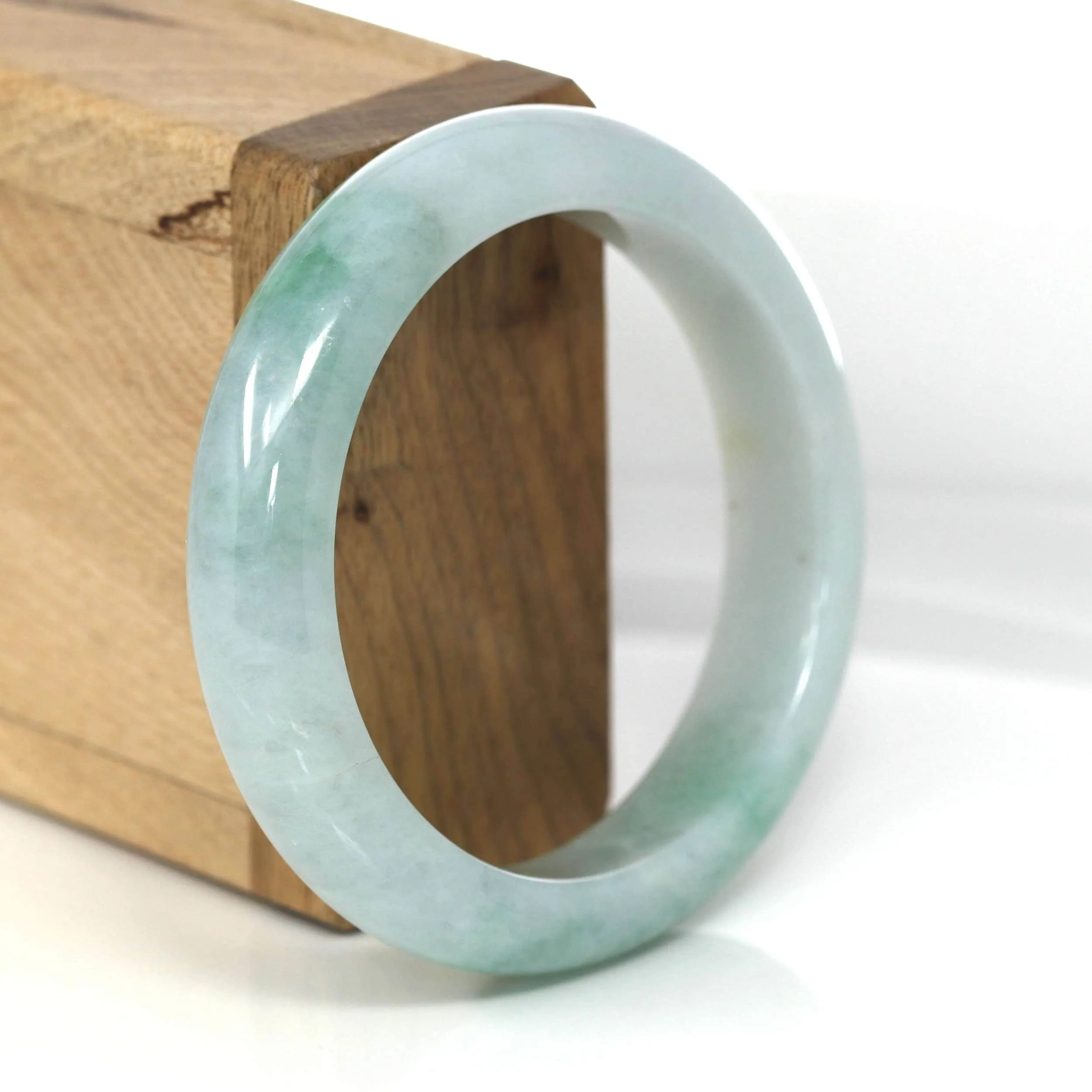 Genuine Burmese Blue- Green Jadeite Jade Bangle Bracelet (54.26 mm) #488