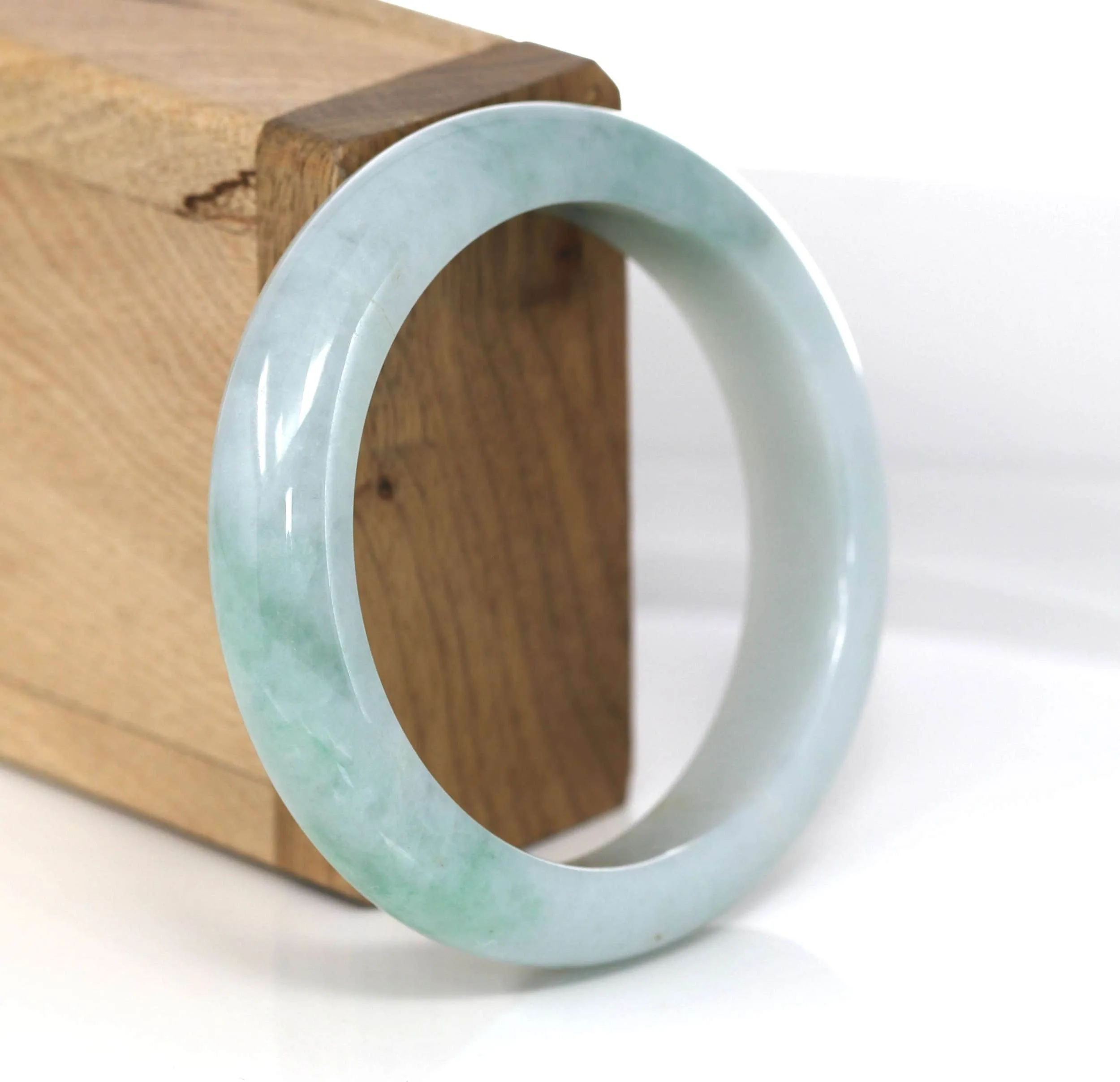 Genuine Burmese Blue- Green Jadeite Jade Bangle Bracelet (54.26 mm) #488