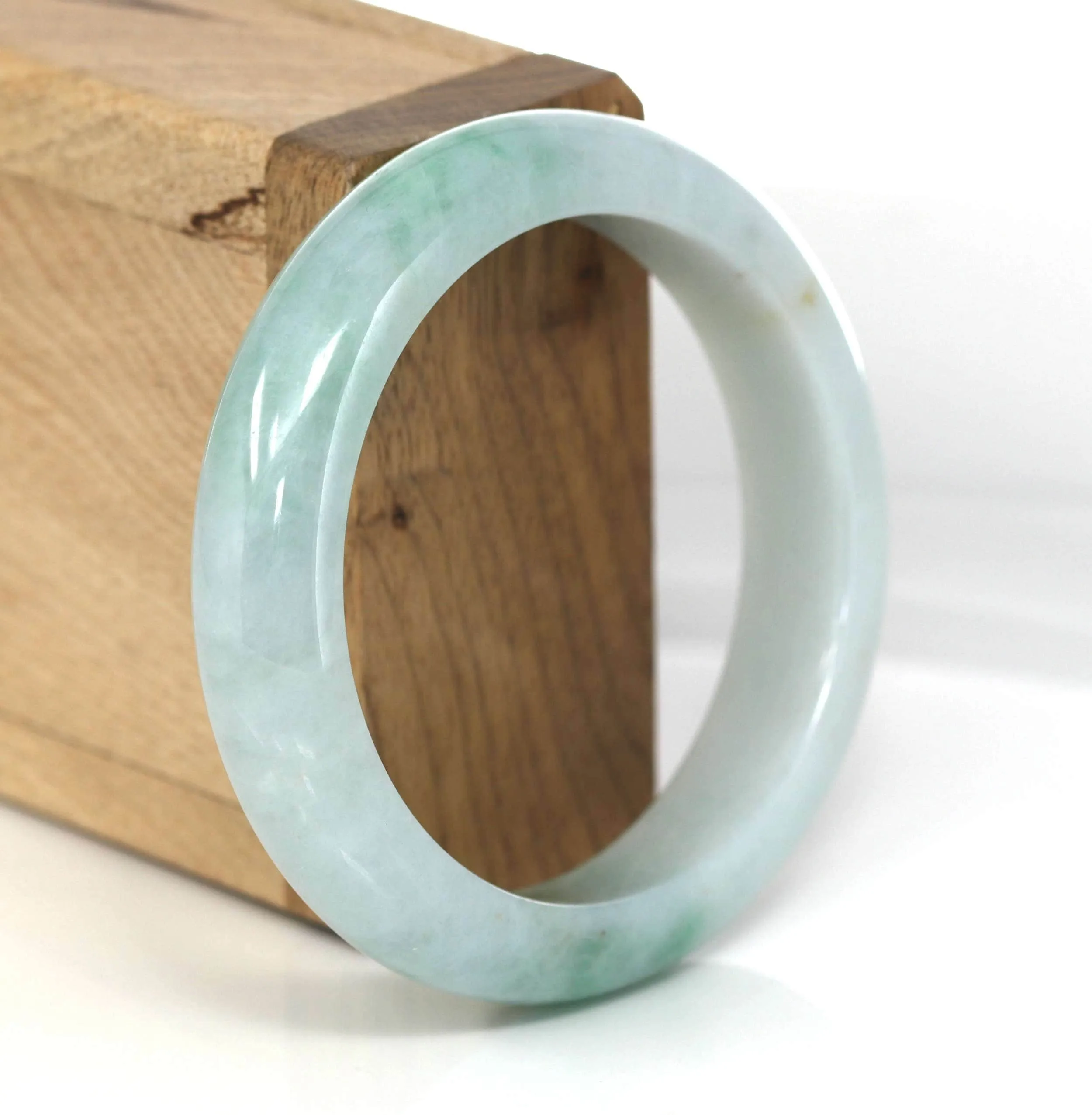 Genuine Burmese Blue- Green Jadeite Jade Bangle Bracelet (54.26 mm) #488