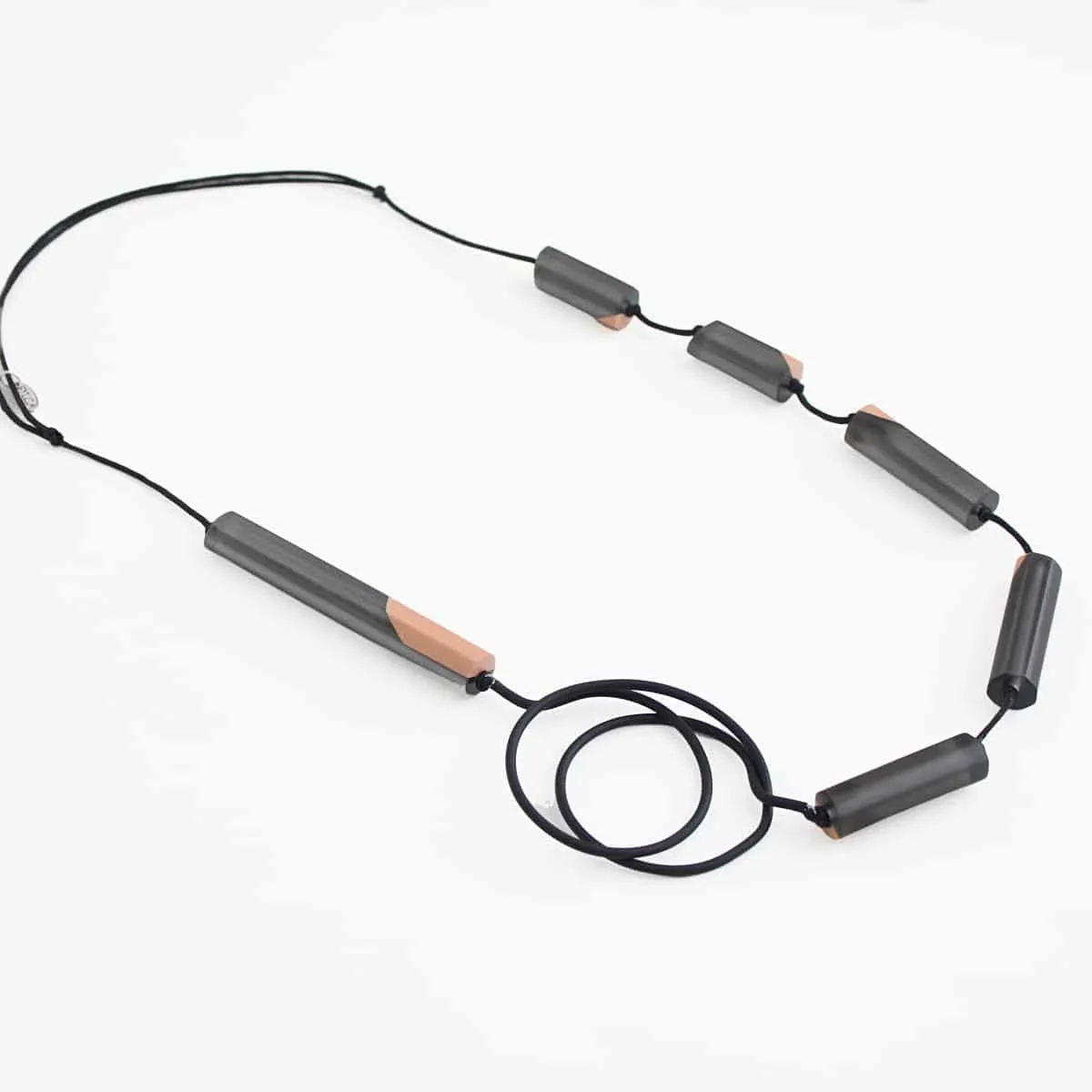 Gray and Peach Noreen Statement Necklace