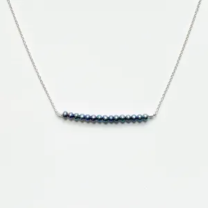 Gray Pearl Bar Necklace